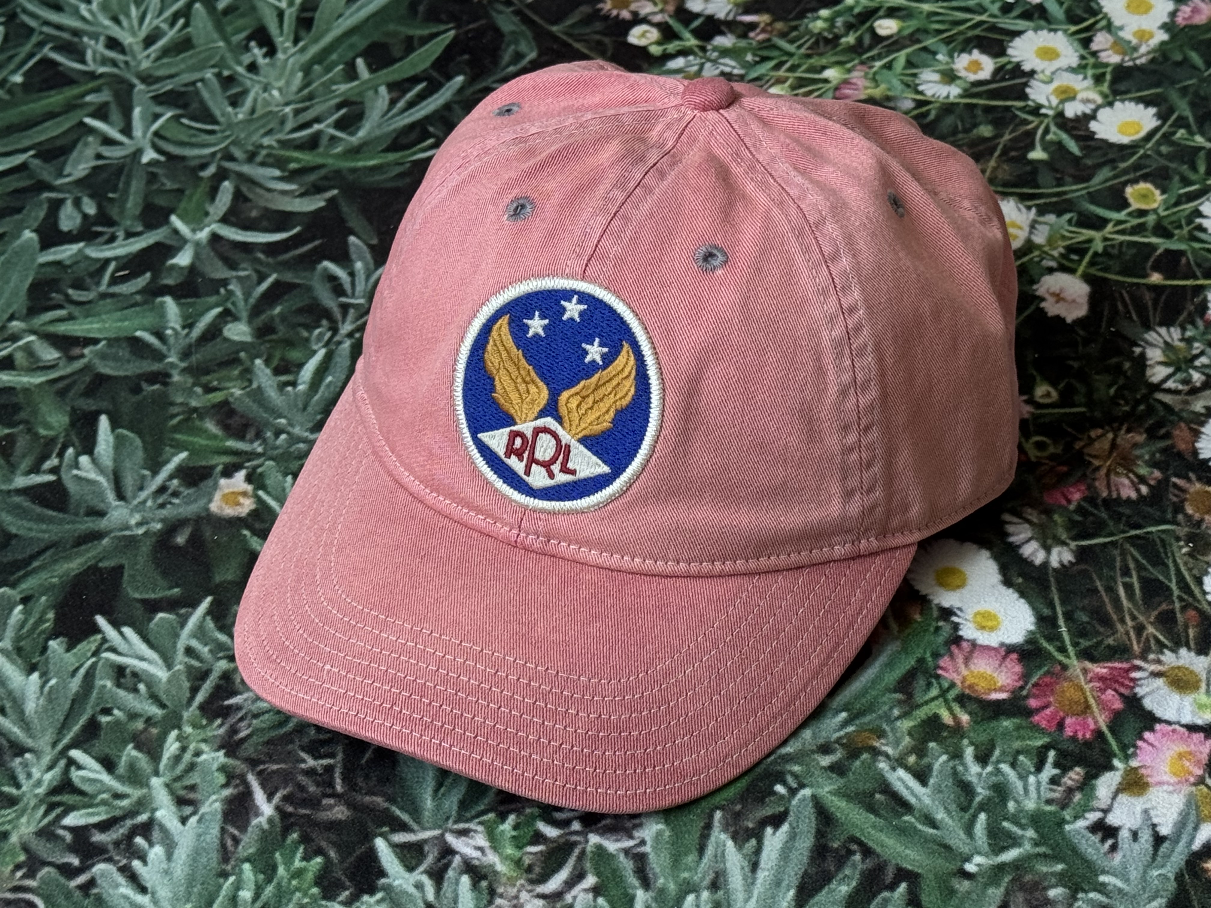 Double RL Garment Dyeing Twill Ball Cap Red, Double RL Garment Dyeing Twill Ball Cap Black 착용 스타일 - 1