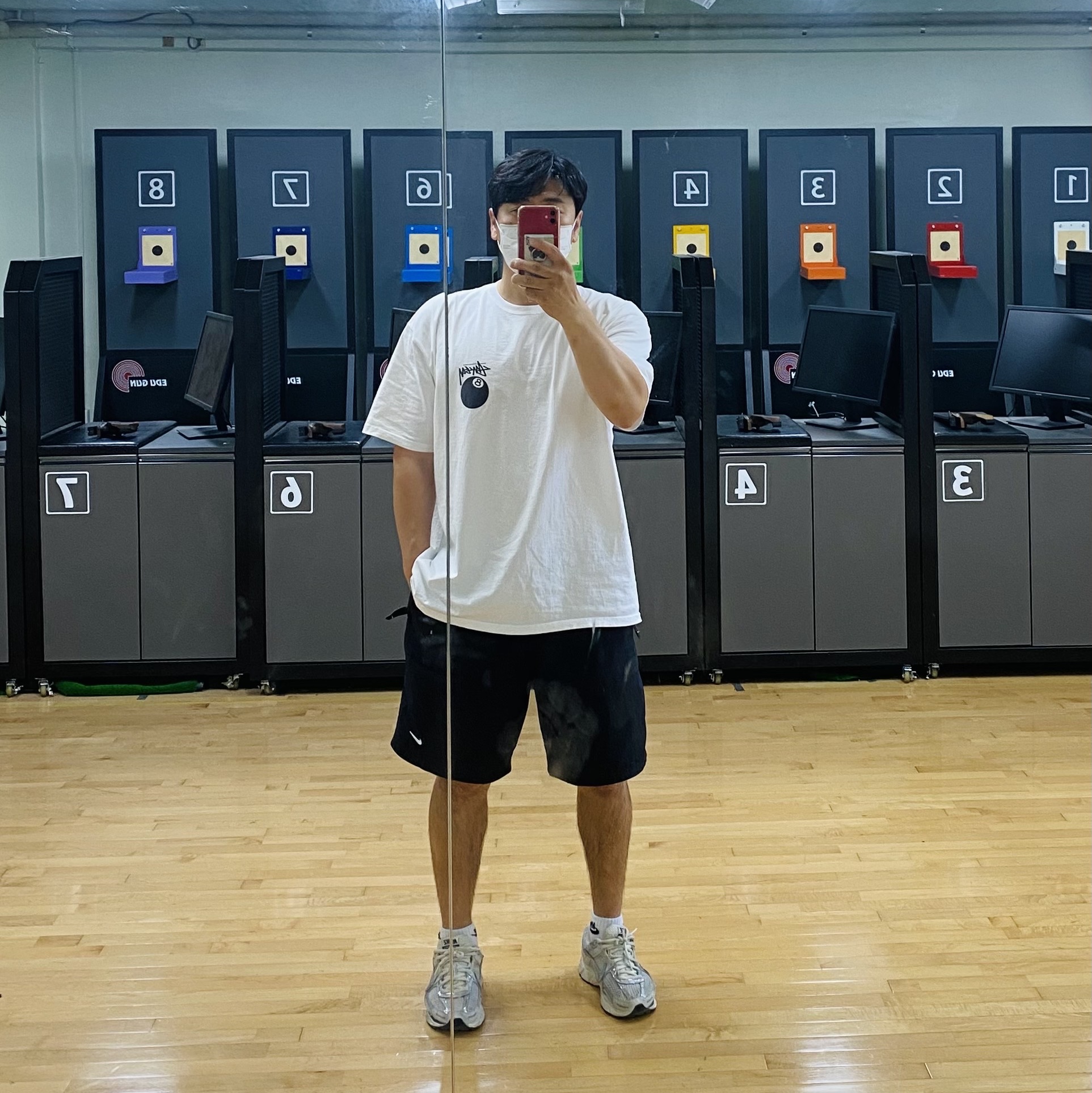 Nike NRG Solo Swoosh Fleece Shorts Black - Asia, Stussy 8 Ball T-Shirt White 착용 스타일