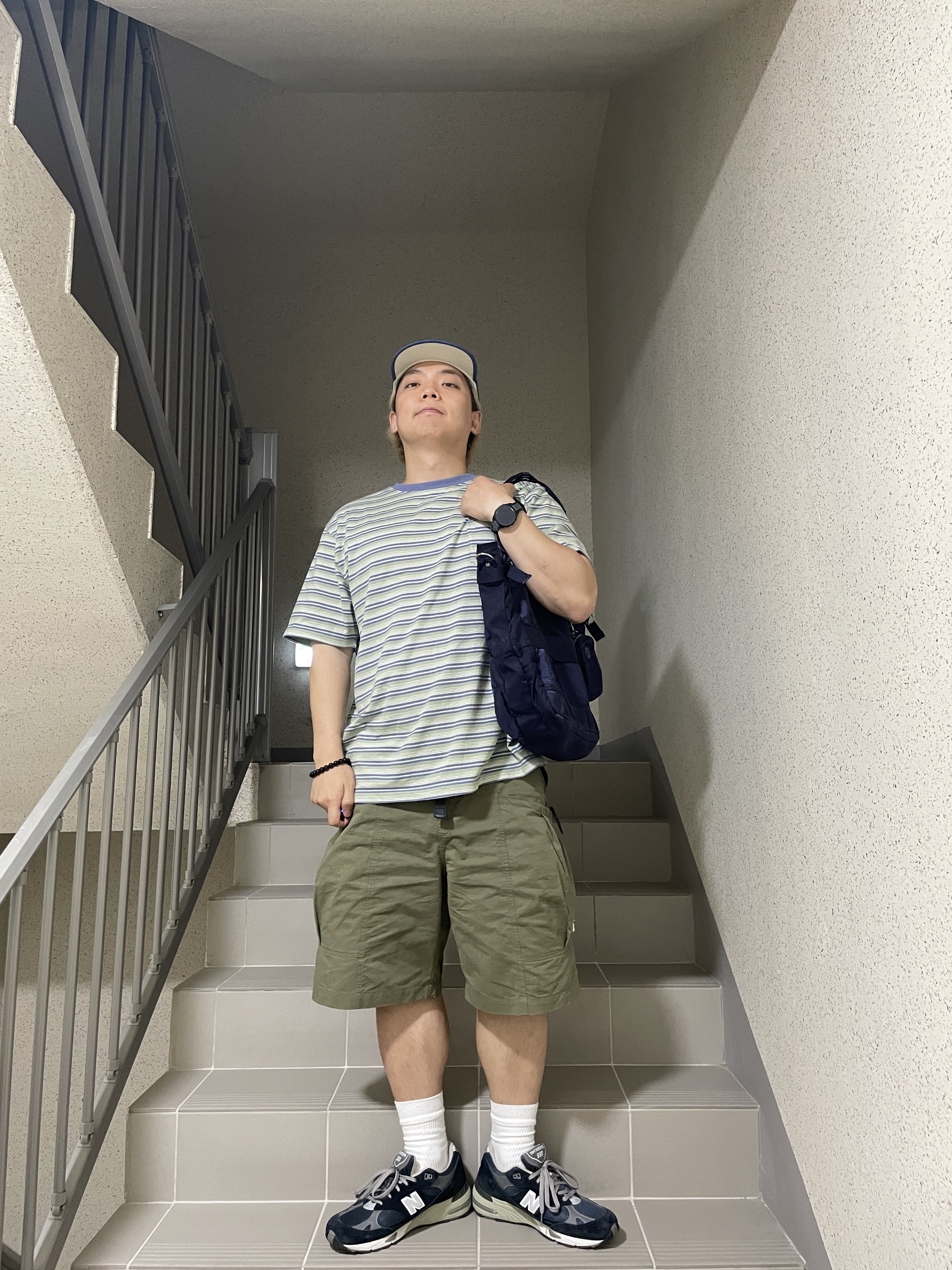 New Balance 991 Made in UK Navy 착용 스타일 - 6