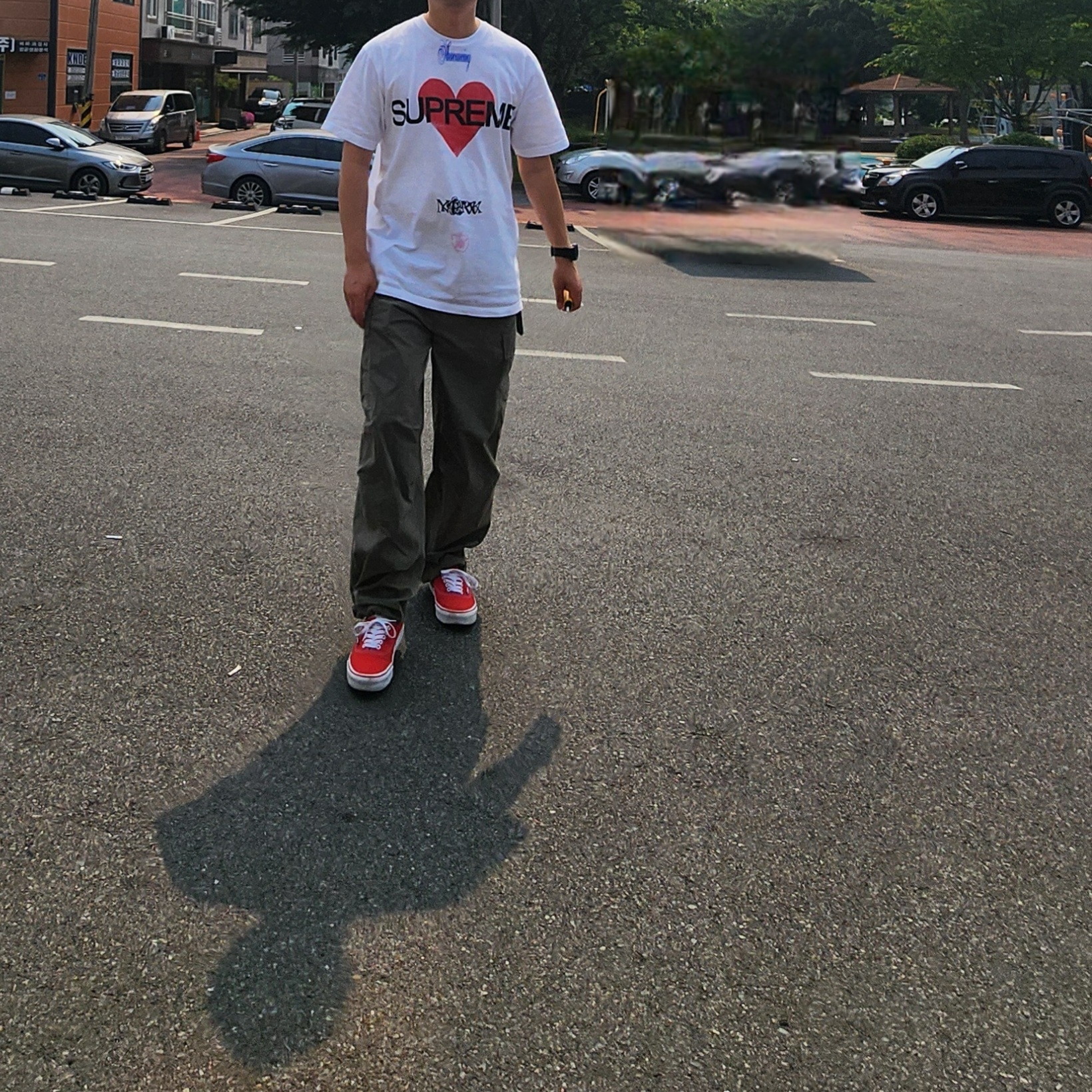 Vans Authentic Red 착용 스타일