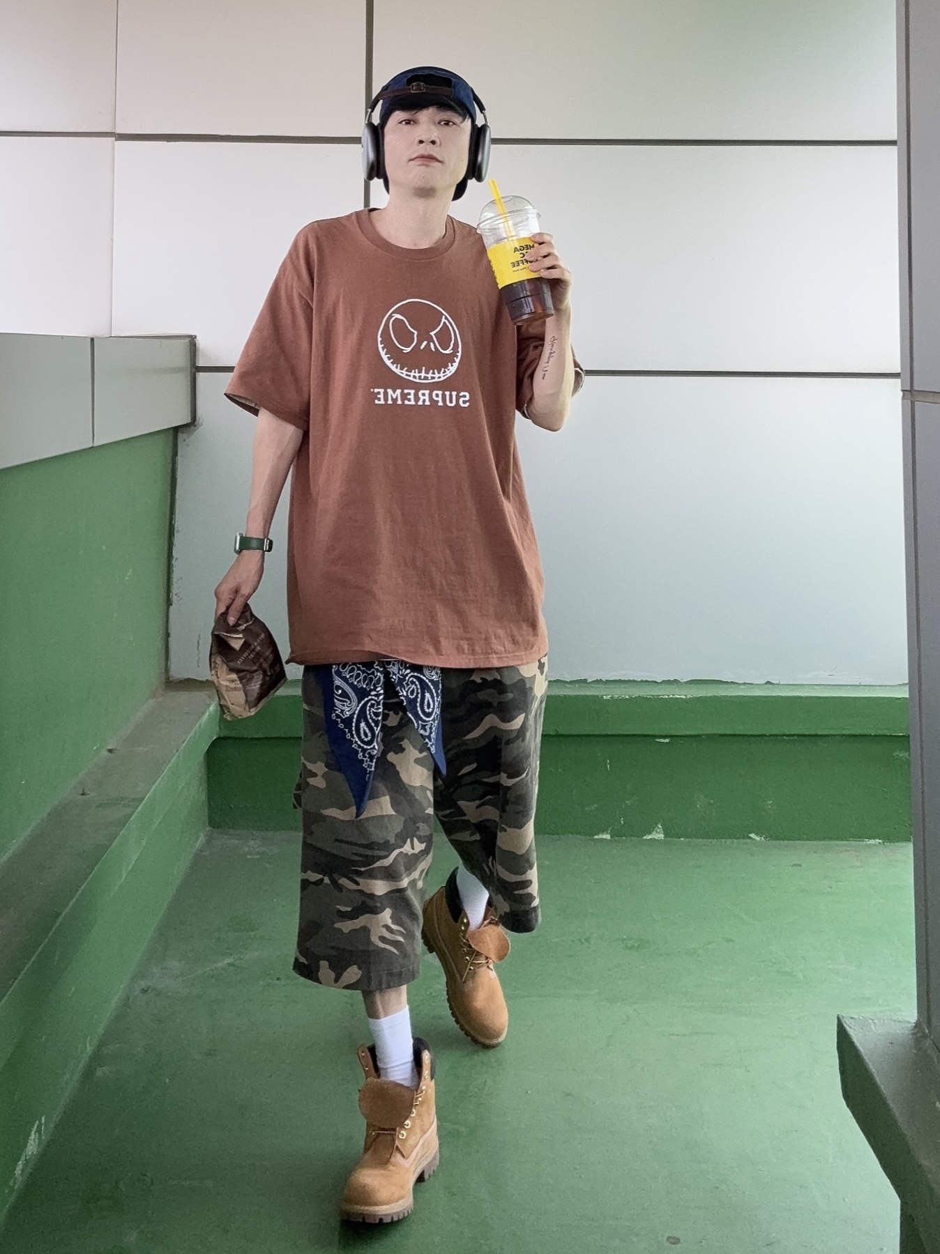 Timberland Premium 6 inch Waterproof Boot Wheat Nubuck - Medium, SLOW RECORD HOUSE Carpenter Bermuda Wide Camo Pants Vintage Green 착용 스타일 - 6