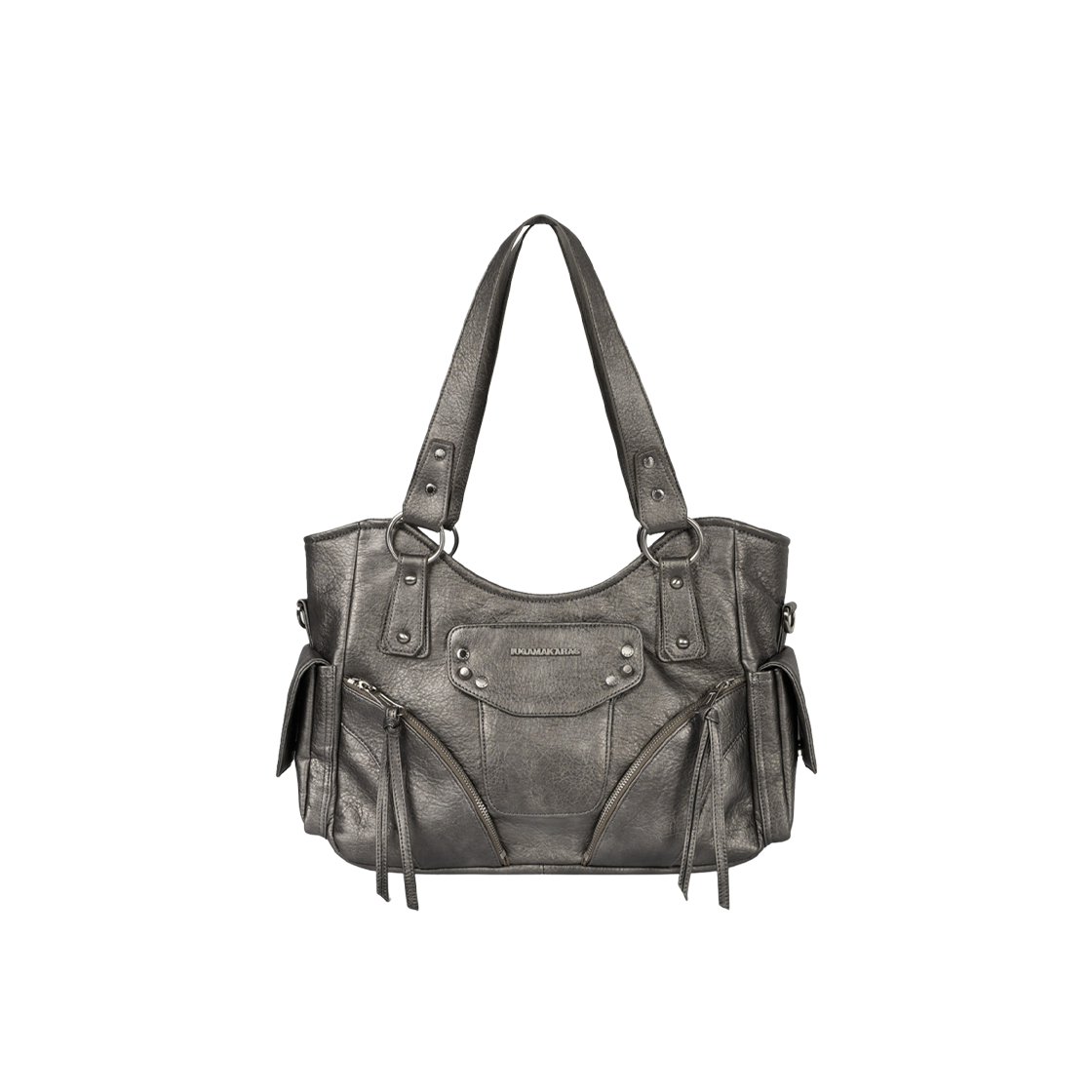 이우가마카라스 스터드 레더 숄더백 실버(Iugamakaras Studded Leather Shoulder Bag Silver)