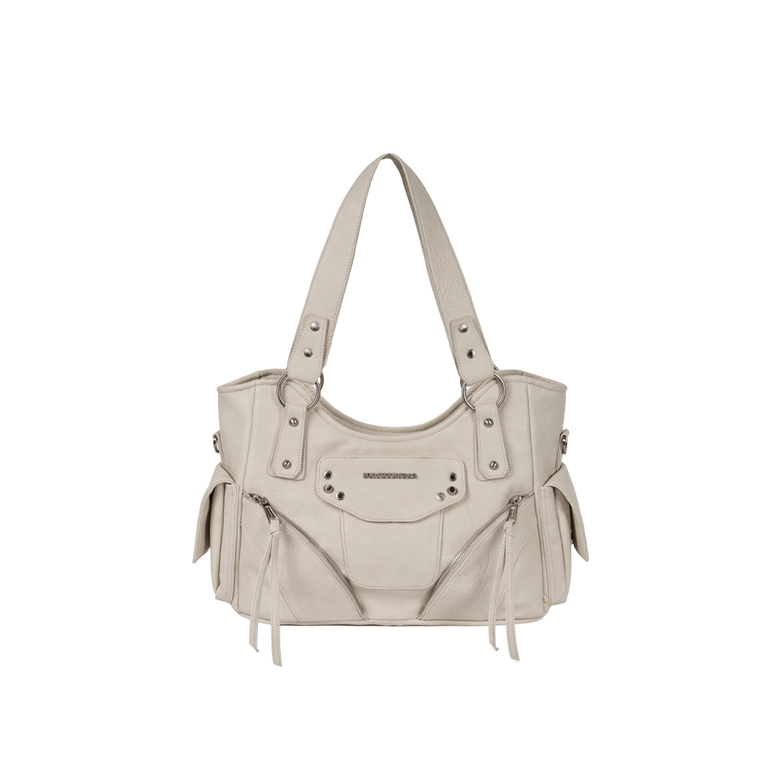 이우가마카라스 스터드 레더 숄더백 크림(Iugamakaras Studded Leather Shoulder Bag Cream)