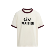 Zara Contrasting Ribbed T-Shirt Ecru