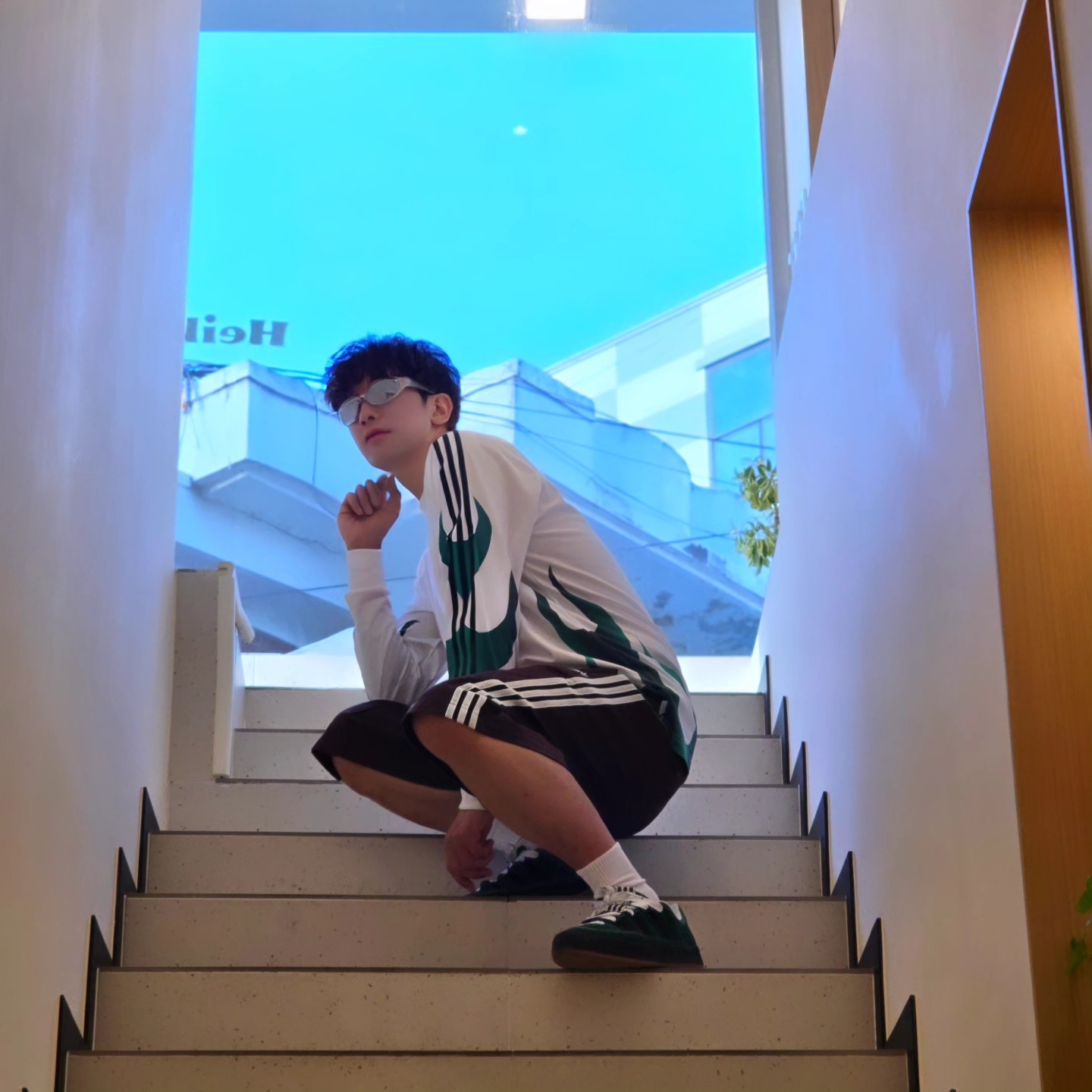 Adidas Flames Bike Shirt White - KR Sizing, Adidas Flames Bike Shirt White - US Sizing 착용 스타일 - 9