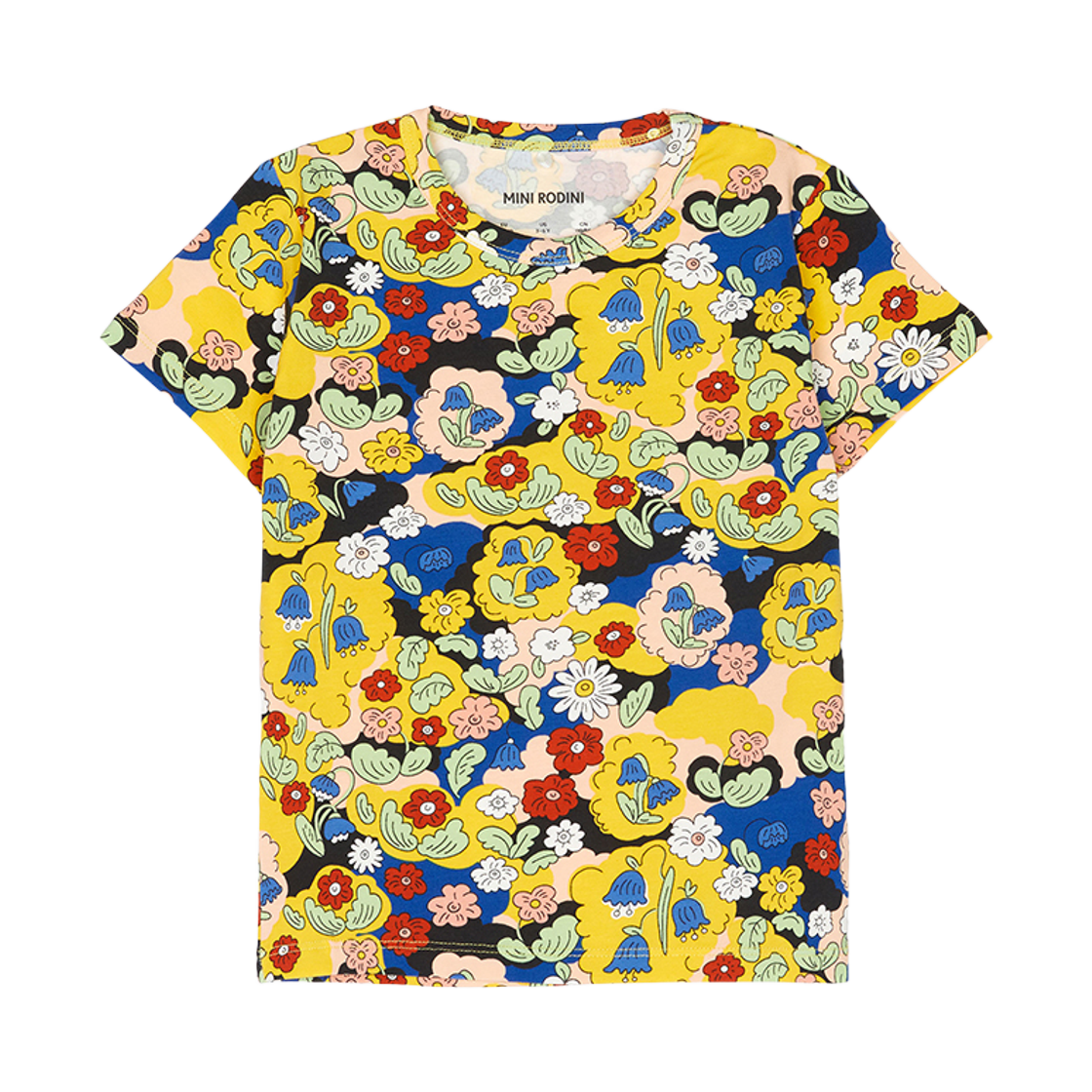 (키즈) 미니 로디니 숏 슬리브 티셔츠 멀티((Kids) Mini Rodini Short Sleeve T-Shirt Multi)