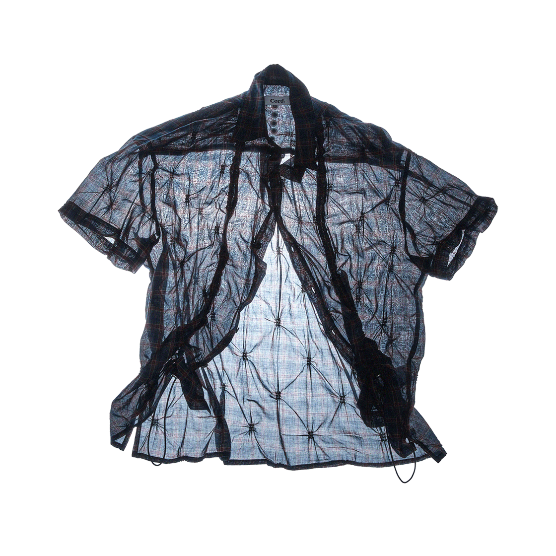 CD25SSWPSH01NV Cord Wave String Pinch Shirt Navy Check - #3