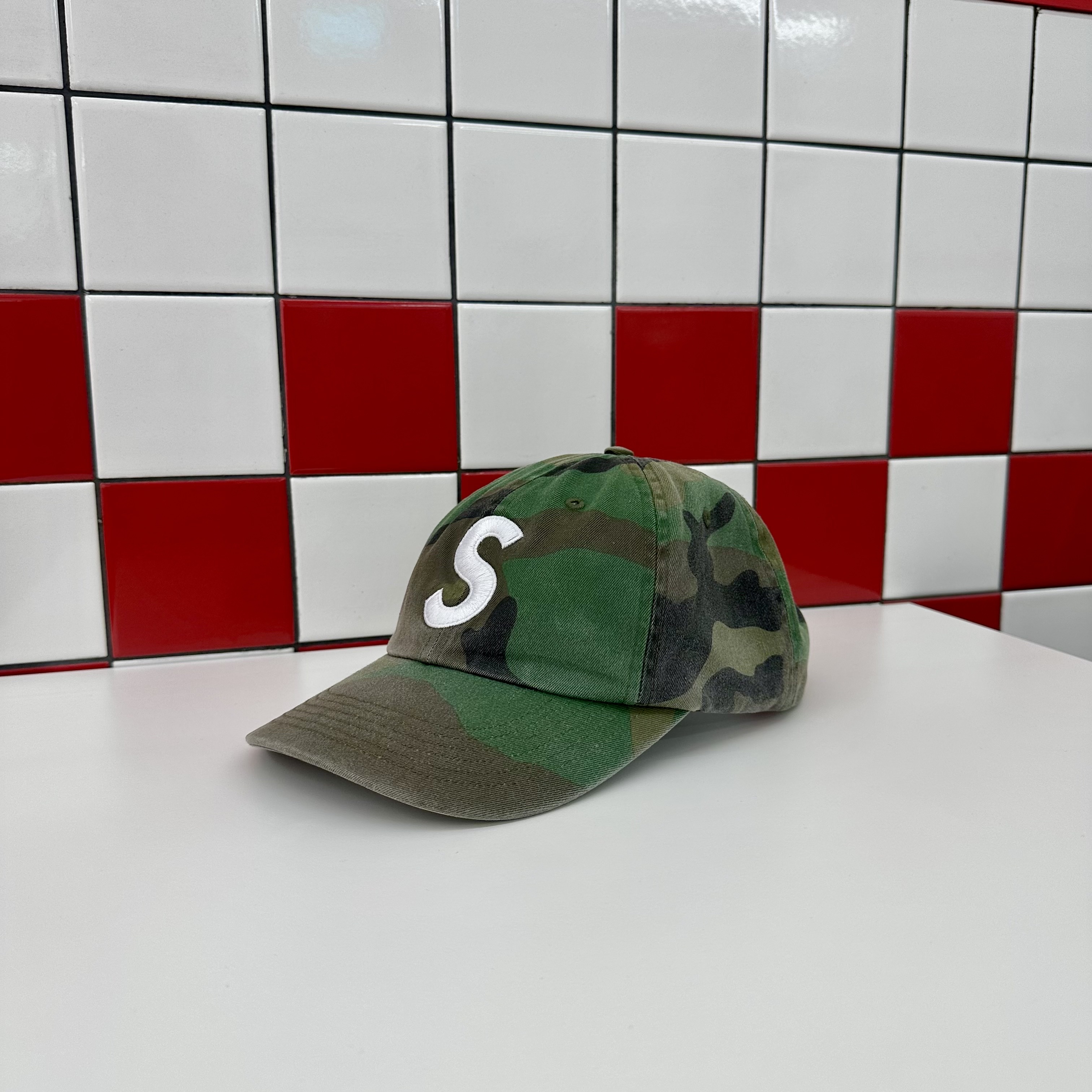 Supreme Pigment Print S Logo 6-Panel Woodland Camo - 20SS 착용 스타일 - 2