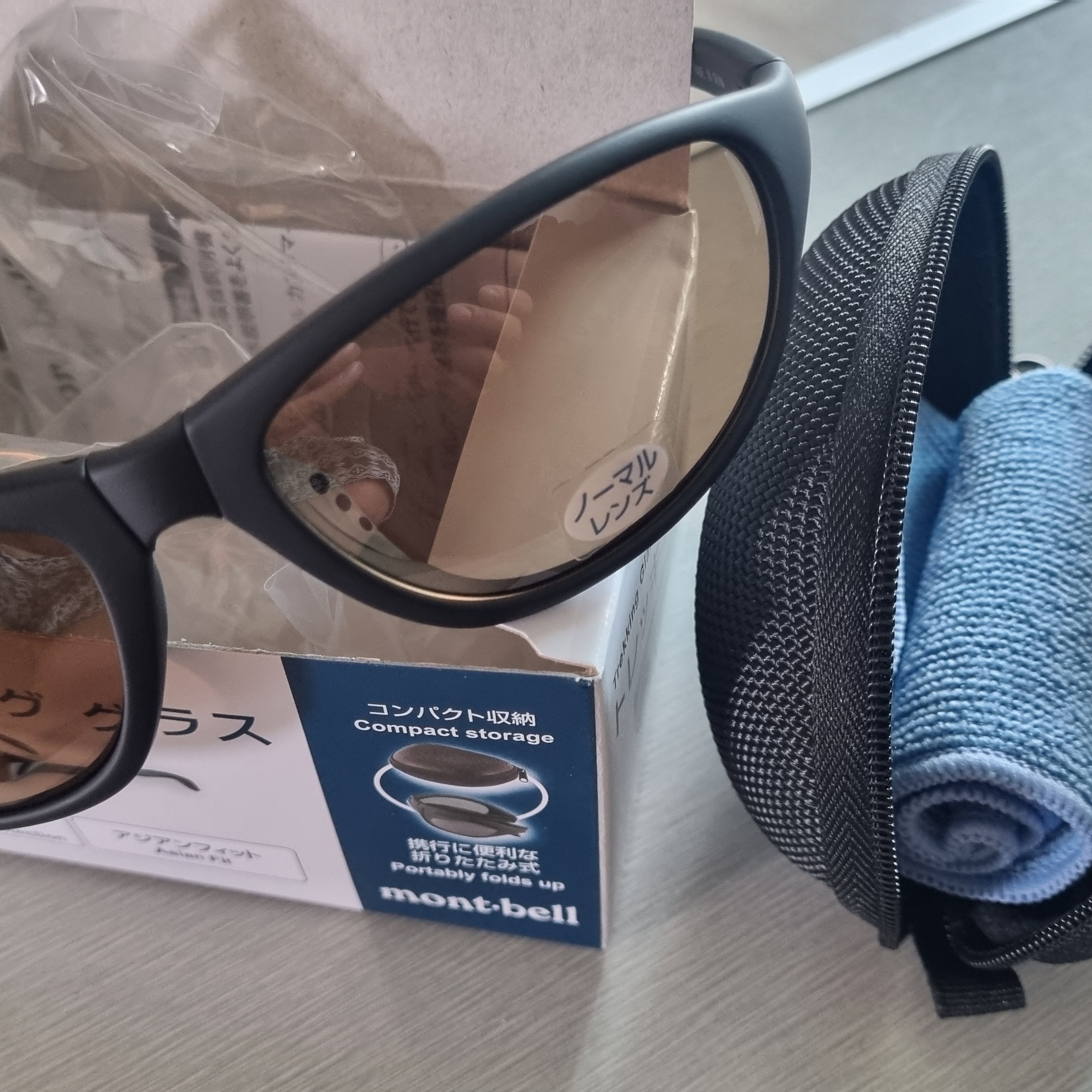 Montbell Trekking Glasses Black Brown 착용 스타일