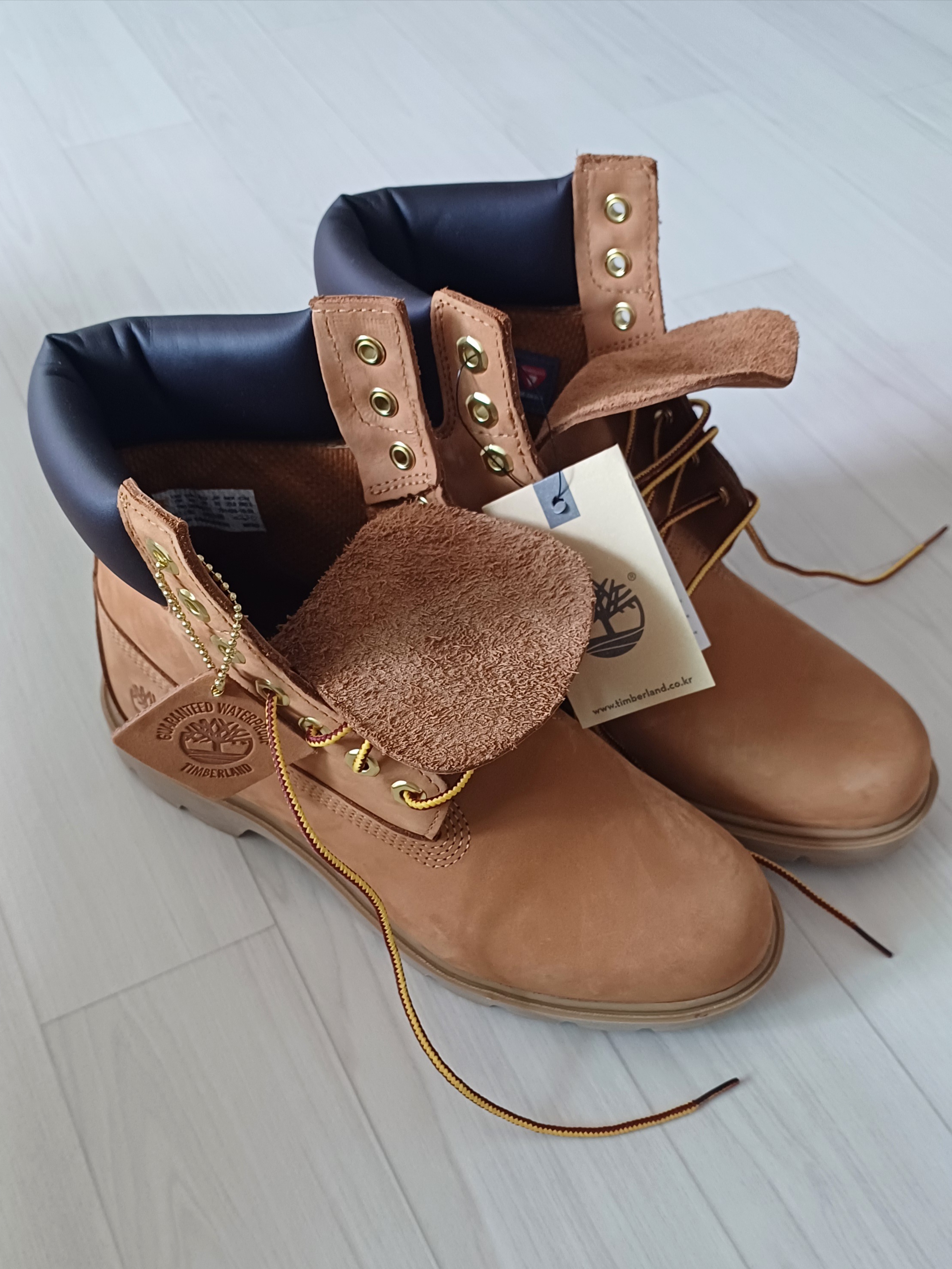 Timberland Classic 6 Inch Waterproof Boot Wheat Mesh - Wide 착용 스타일