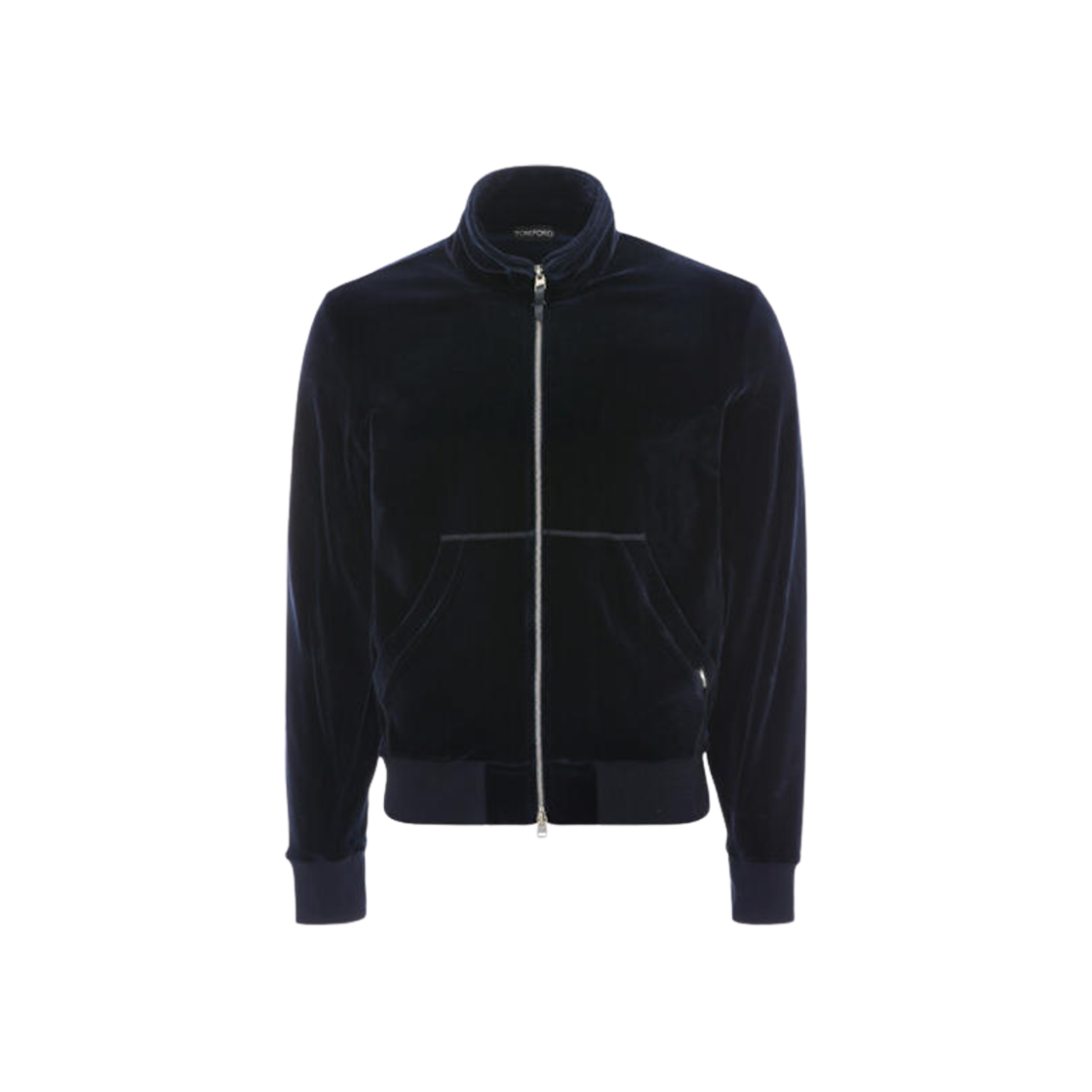 JZL001-JMC009S23-HB830 Tom Ford Velour Zip-Up Track Jacket Navy