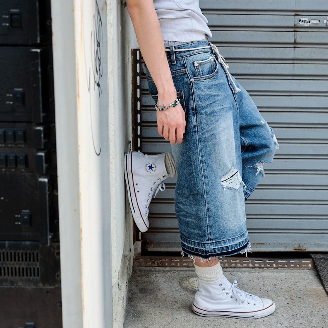 25021-9621-011-BL [더블적립]Farfromwhat Far VTG Jean Shorts Blue - #4