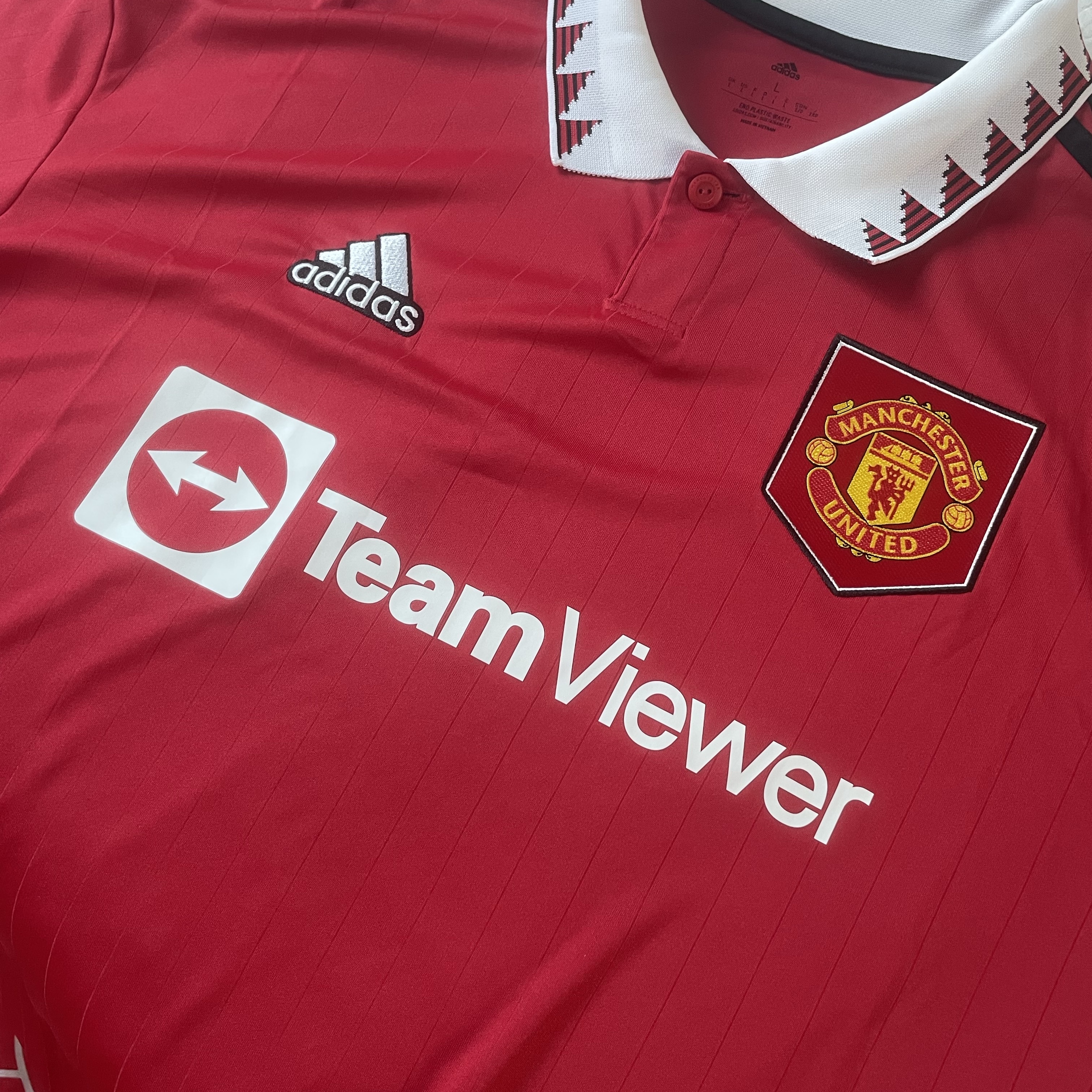 Adidas Manchester United 2022/23 Home Jersey Real Red - US Sizing (Non Marking Ver.) 착용 스타일 - 3