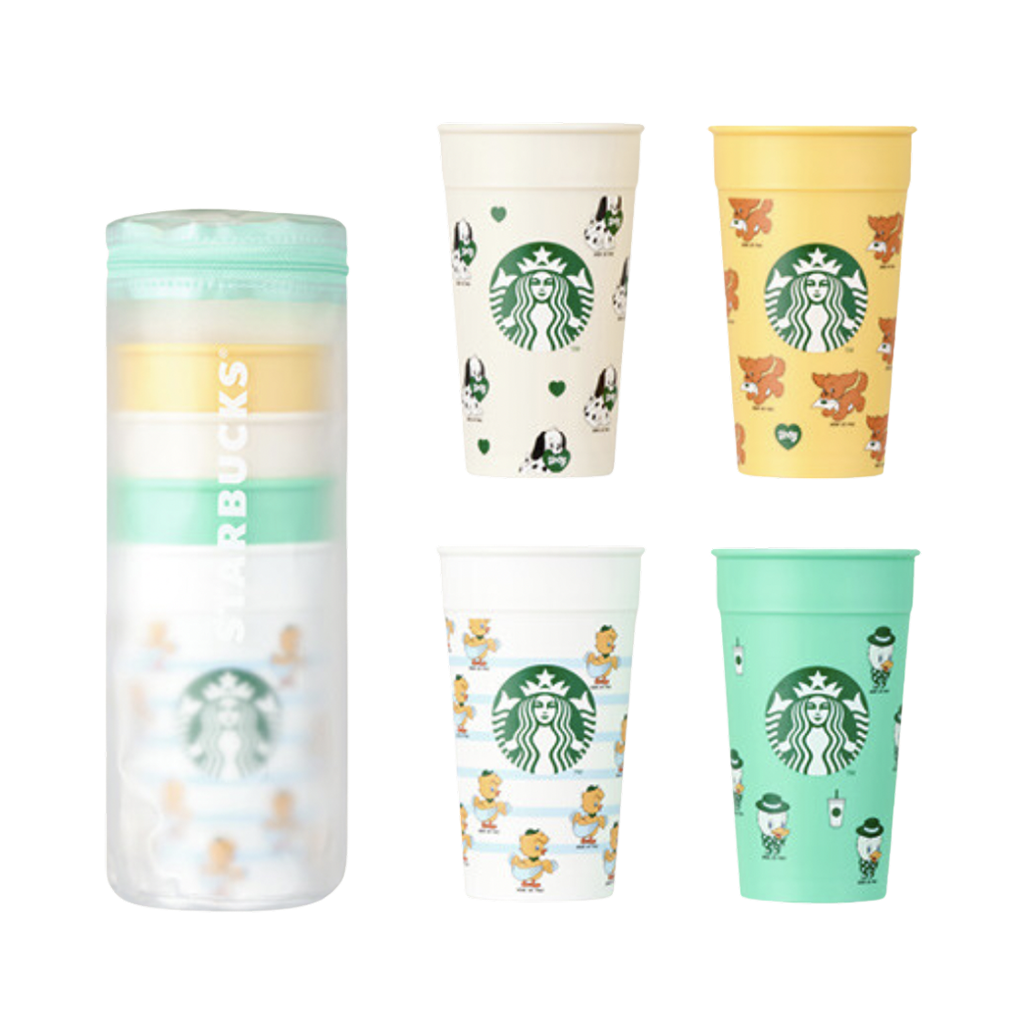 스타벅스 x 베베드피노 스태킹 컵세트 (4개 세트)(Starbucks x Bebe De Pino Stacking Cup Set (Set of 4))