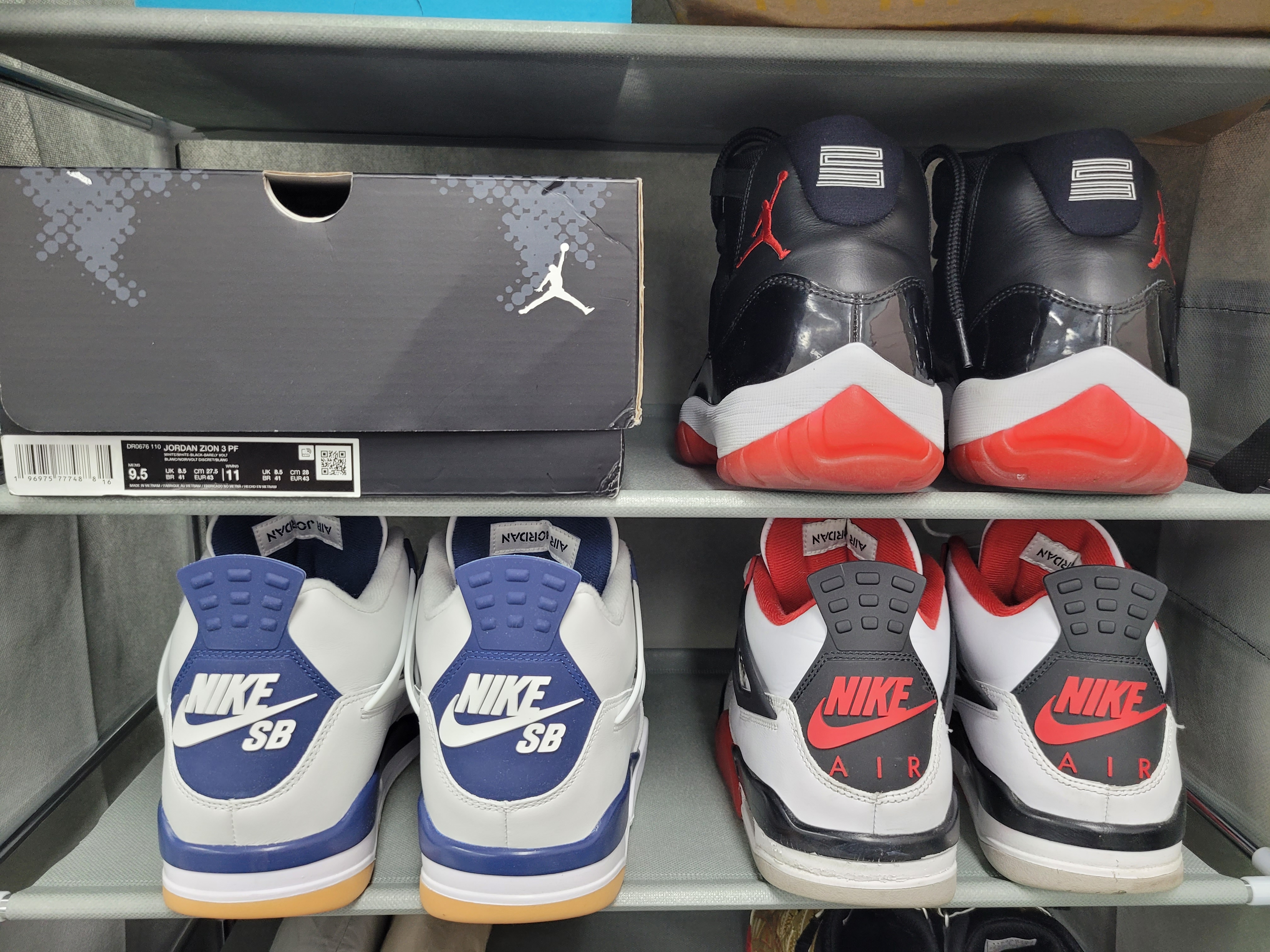 Jordan 4 x Nike SB Retro SP Navy, Jordan 4 Retro OG Fire Red 2020 착용 스타일