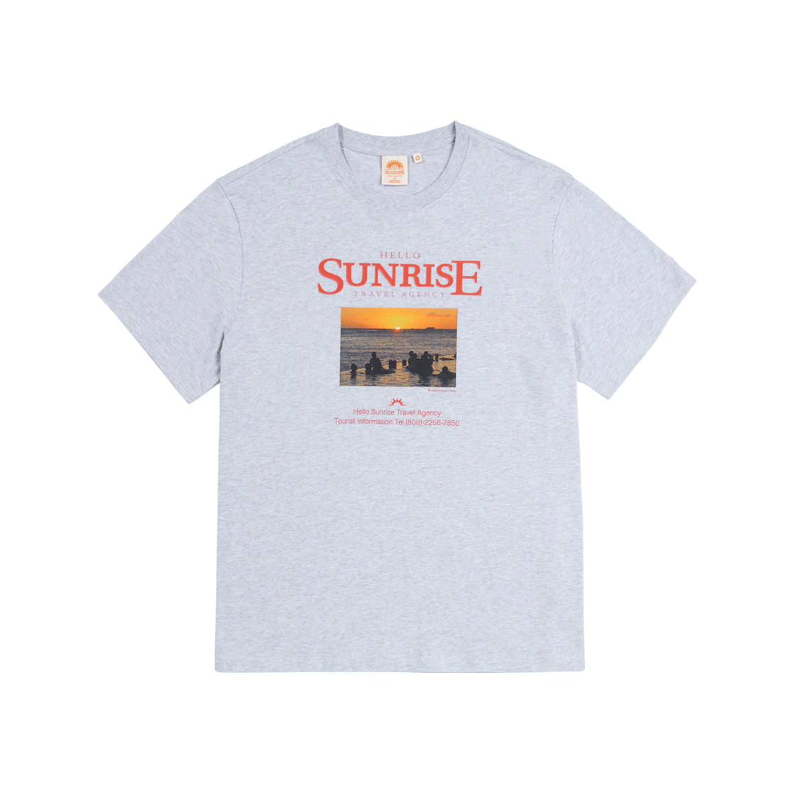 HS52SS019GY Hello Sunrise HS Travel Photo Tee_3% Melange Gray - 대표 이미지 #1