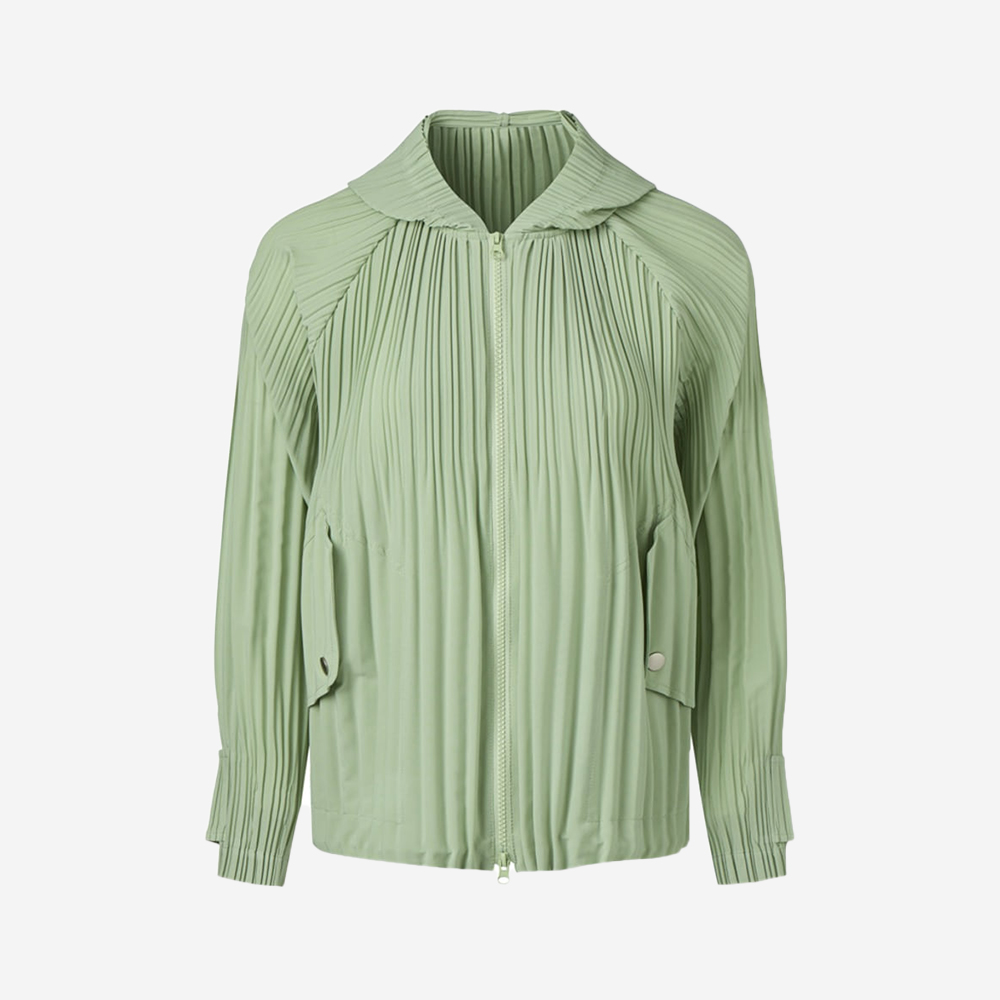 몽플리쎄 여성 퍼프 볼륨 플리츠 후드 점퍼 민트(Monplisse Women Puffy Pleats Hoodie Zip Up Mint) - 2