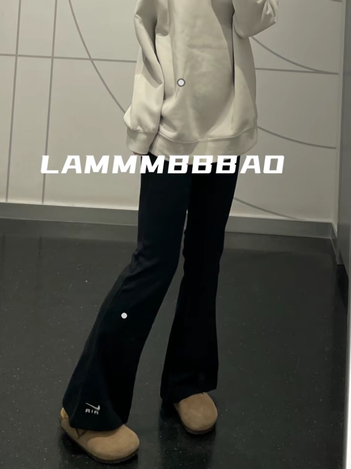 (W) Nike NSW Air High-Rise Leggings Black White - Asia 착용 스타일