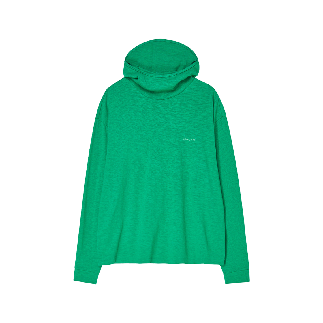 애프터 프레이 후디드 터틀넥 티셔츠 그린(After Pray Hooded Turtleneck T-Shirt Green)