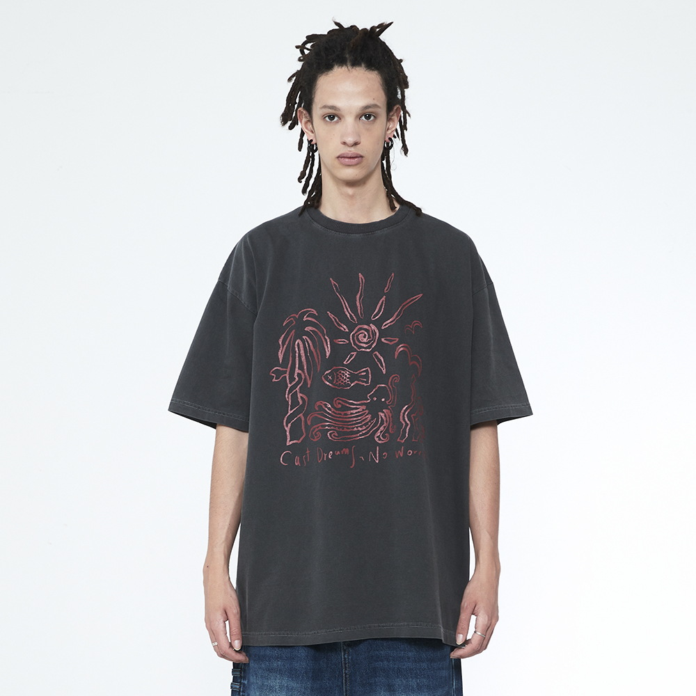 쎄르페 캐스트드림 노워리스 피그먼트 반팔티 차콜(SSERPE Cast Dreams No Worries Pigment Half Sleeve T Charcoal) - 4