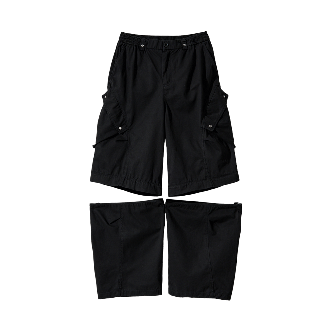 코드 랩 셔츠 3-컨버트 디테쳐블 팬츠 블랙(Cord Wrap Shirts 3-Convert Detachable Pants Black) - 4