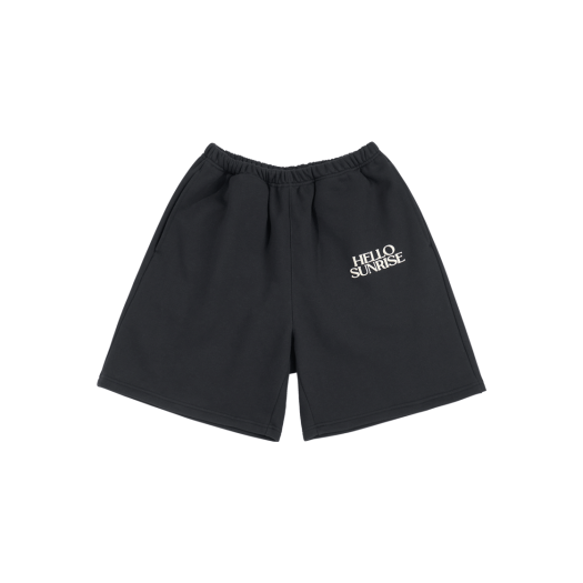 HS52PT002CC Hello Sunrise Volume Typo Half Sweatpants_Charcoal