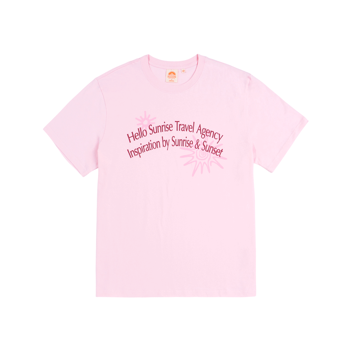 헬로선라이즈 HS 트래블 에이전시 아치 로고 티셔츠 라이트 핑크(Hello Sunrise HS Travel Agency Arch Logo Tee Light Pink)