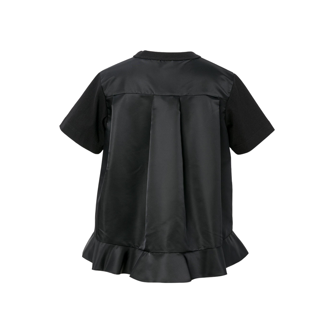 (W) 사카이 나일론 트윌 코튼 저지 티셔츠 블랙((W) Sacai Nylon Twill Cotton Jersey T-Shirt Black) - 2