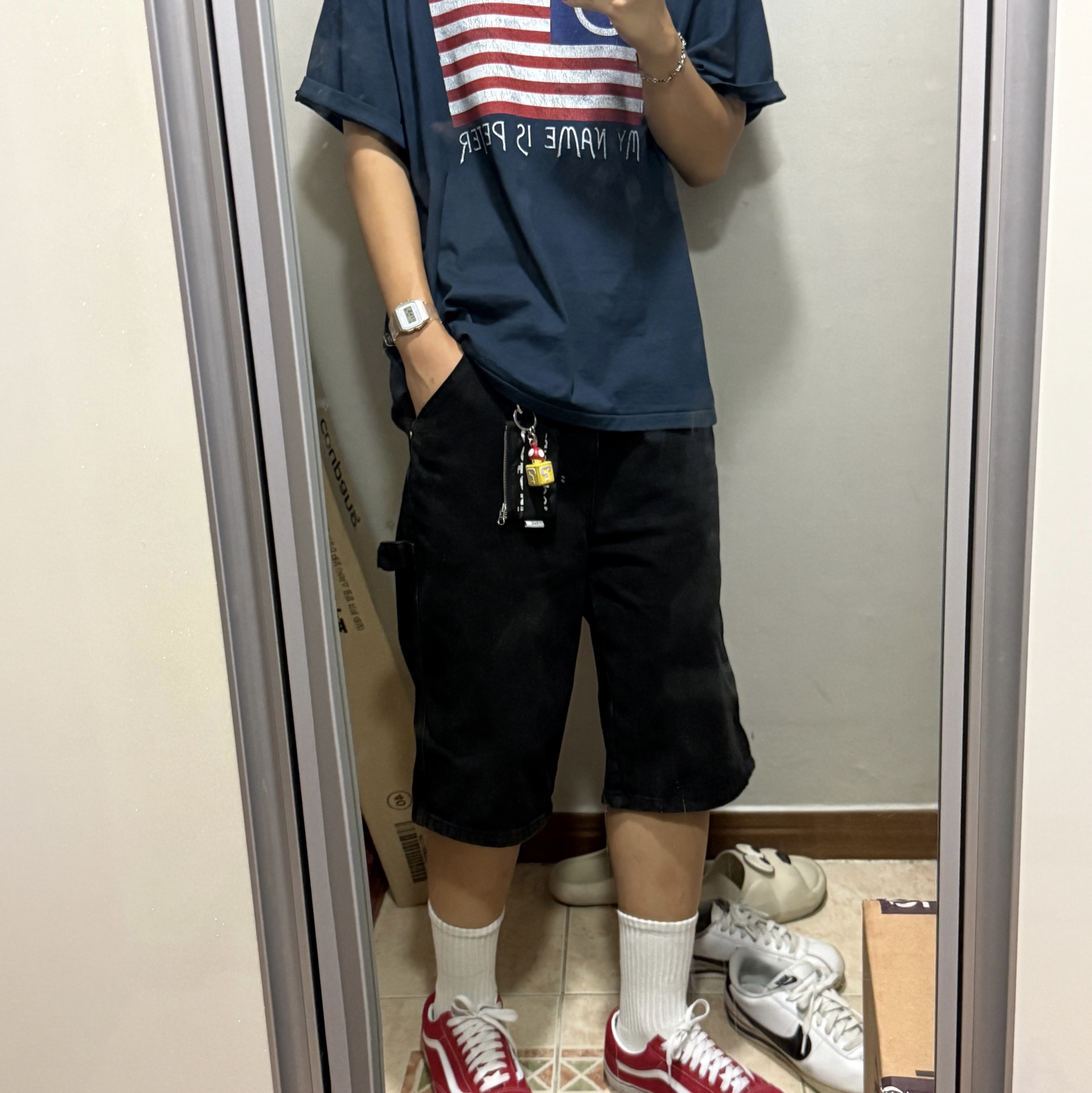 Casio F-91WS-7DF 착용 스타일