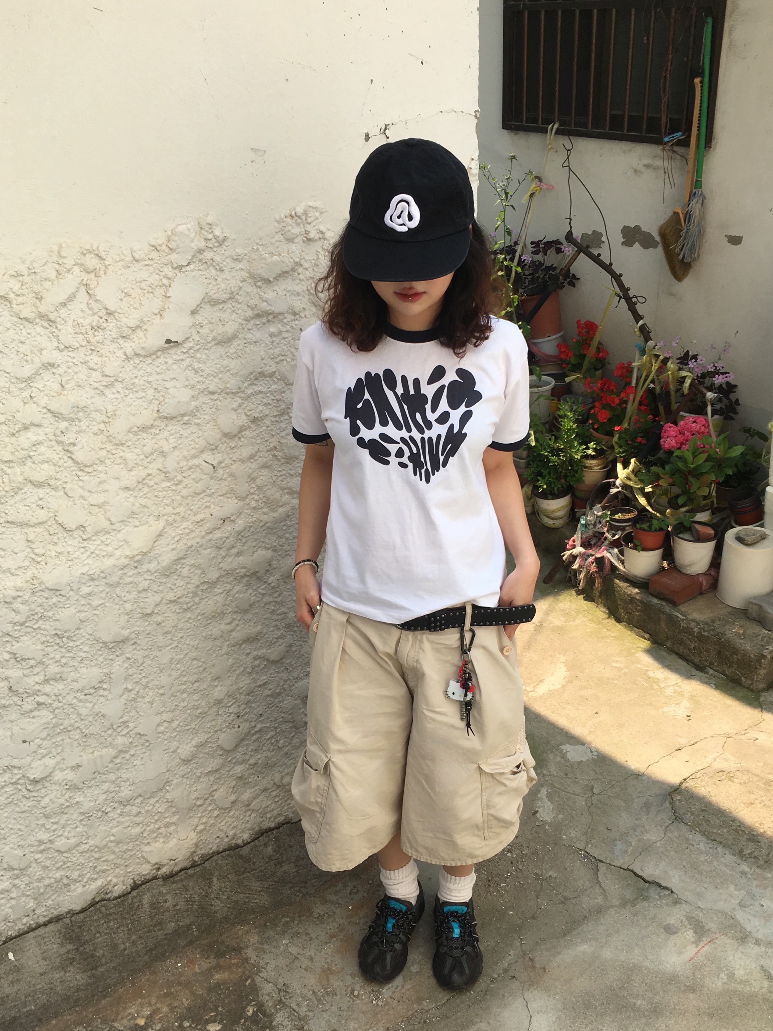ANNOT A Symbol Logo Washing Cap Black, (W) Asics x Matin Kim Gel-Sonoma 15-50 Black Pure Silver 착용 스타일 - 2