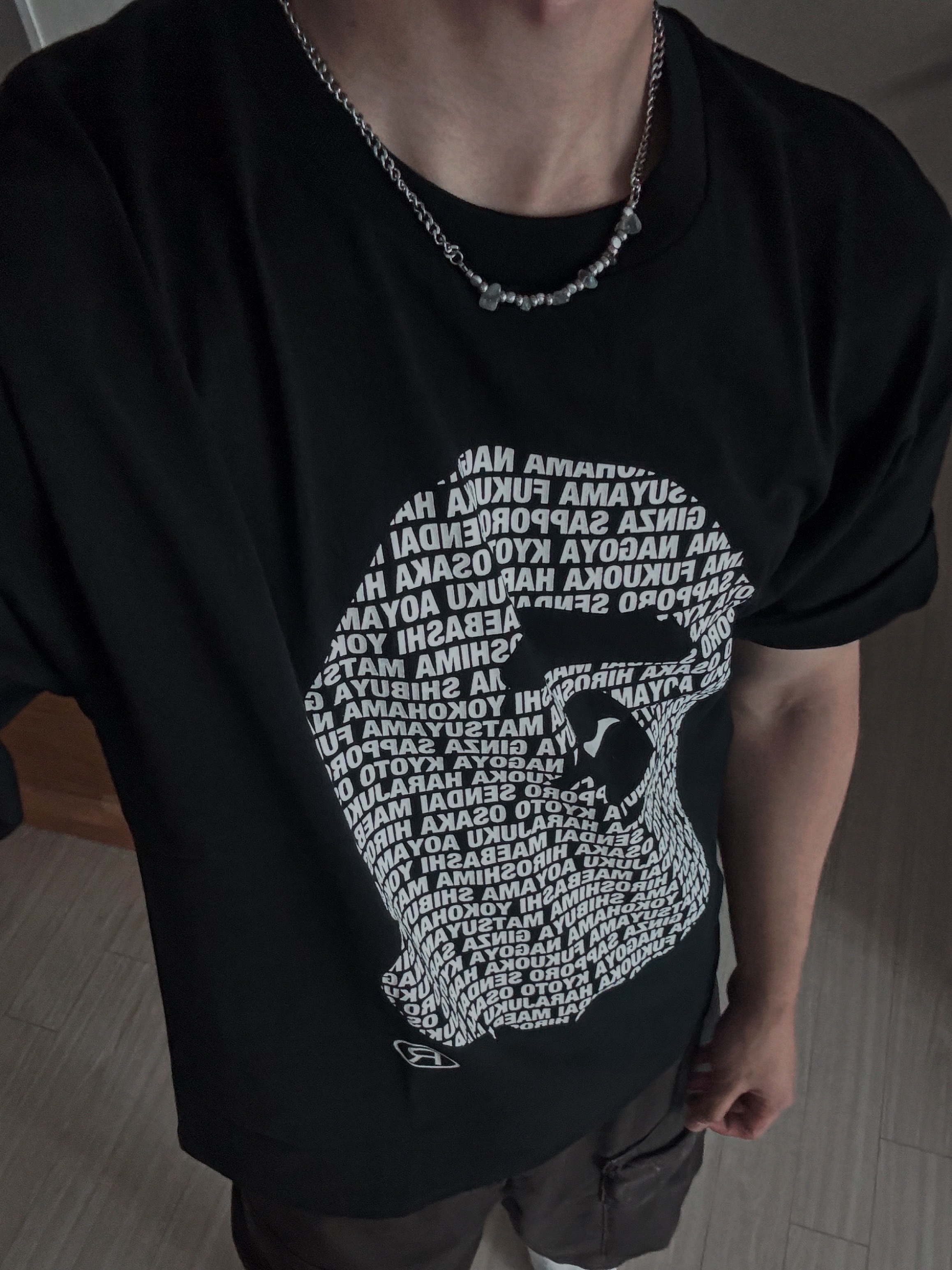 BAPE Japan Ape Head T-Shirt Black 착용 스타일