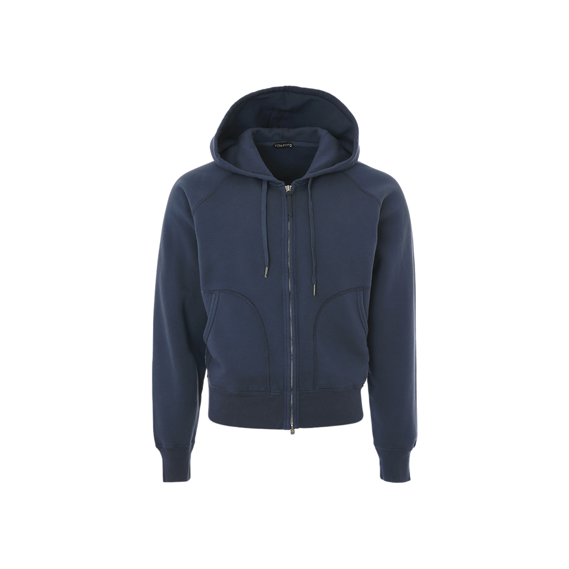 JDL001-JMC006S23-HB781 Tom Ford Garment Dyed Zip-Up Hoodie Dark Blue