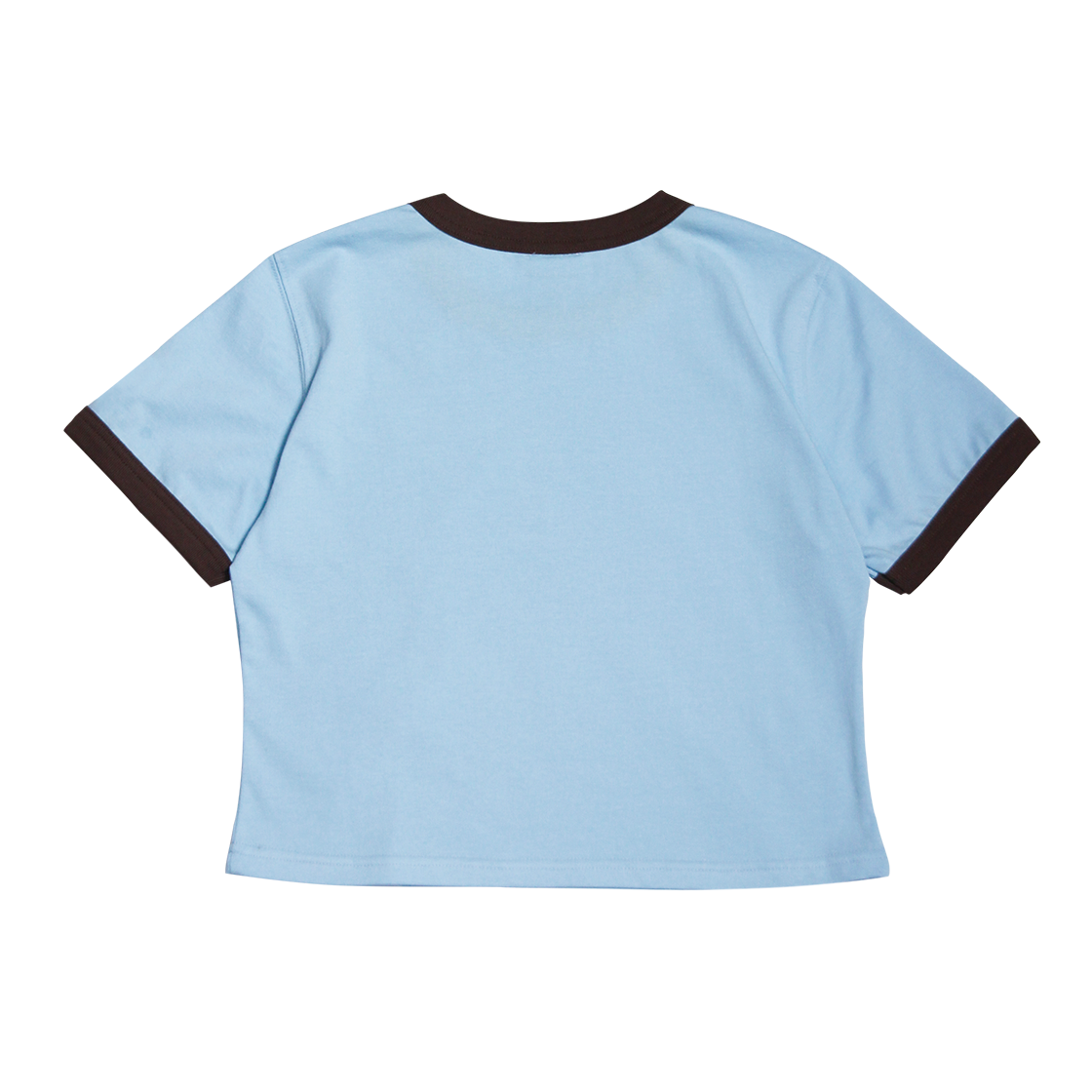 위얼드월드 러브 크롭 링거 티셔츠 스카이블루(Weird World LOVE Crop Ringer T-shirt Sky Blue) - 2