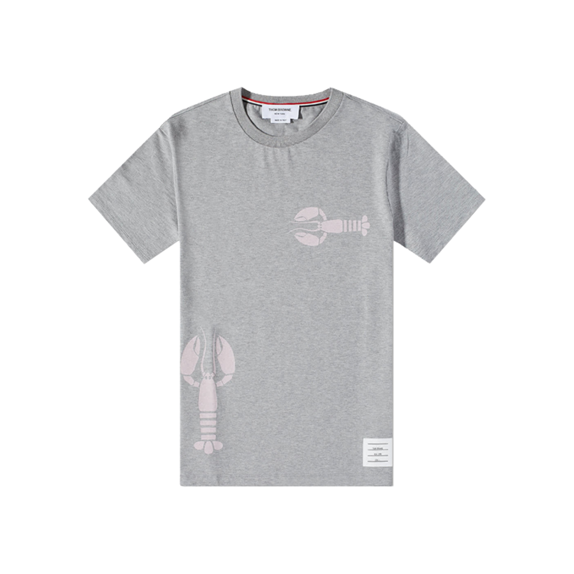 MJS187A-01454-055 Thom Browne Medium Weight Lobster Short Sleeve T-Shirt Light Grey