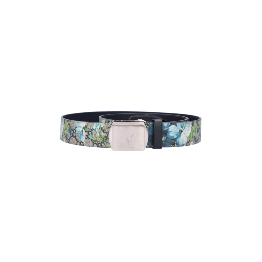 IT3456HGHPM5 Gucci GG Bloom Flower Belt in Canvas and Leather Blue