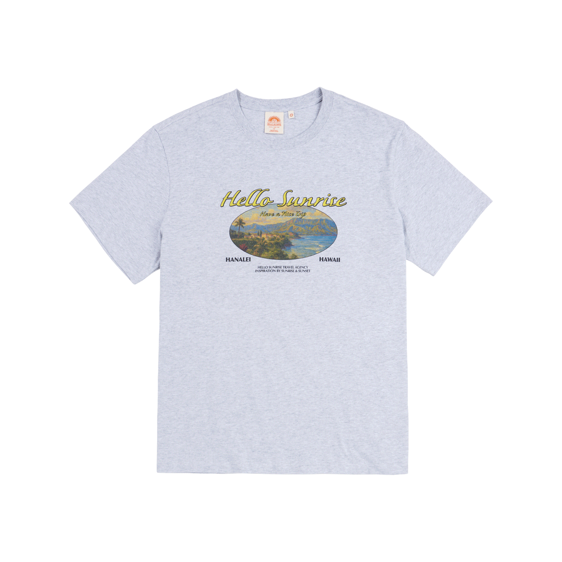 헬로선라이즈 HS 하나레이 베이 티셔츠 3% 멜란지 그레이(Hello Sunrise HS Hanalei Bay Tee 3% Melange Gray)