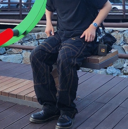 Porter Force Shoulder Bag S Black, Kapital Thin Canvas Lumber Pants Black 착용 스타일
