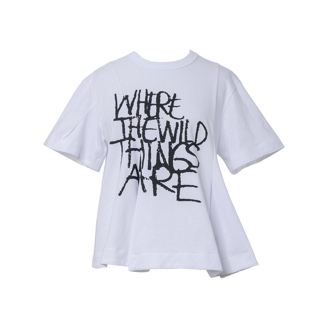 (W) 사카이 웨어 더 와일드 띵즈 아 코튼 저지 티셔츠 화이트((W) Sacai Where The Wild Things Are Cotton Jersey T-Shirt White) - 1