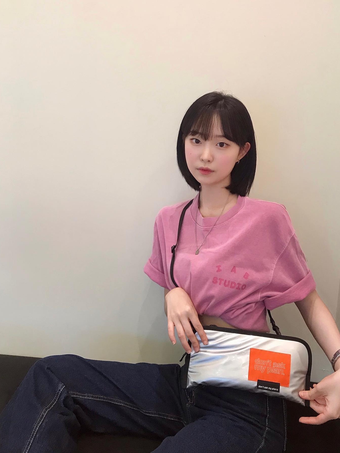 Don't Ask My Plan 3way Mnbag - Silver, Don't Ask My Plan String Eco Back Pack -Silver 착용 스타일 - 4