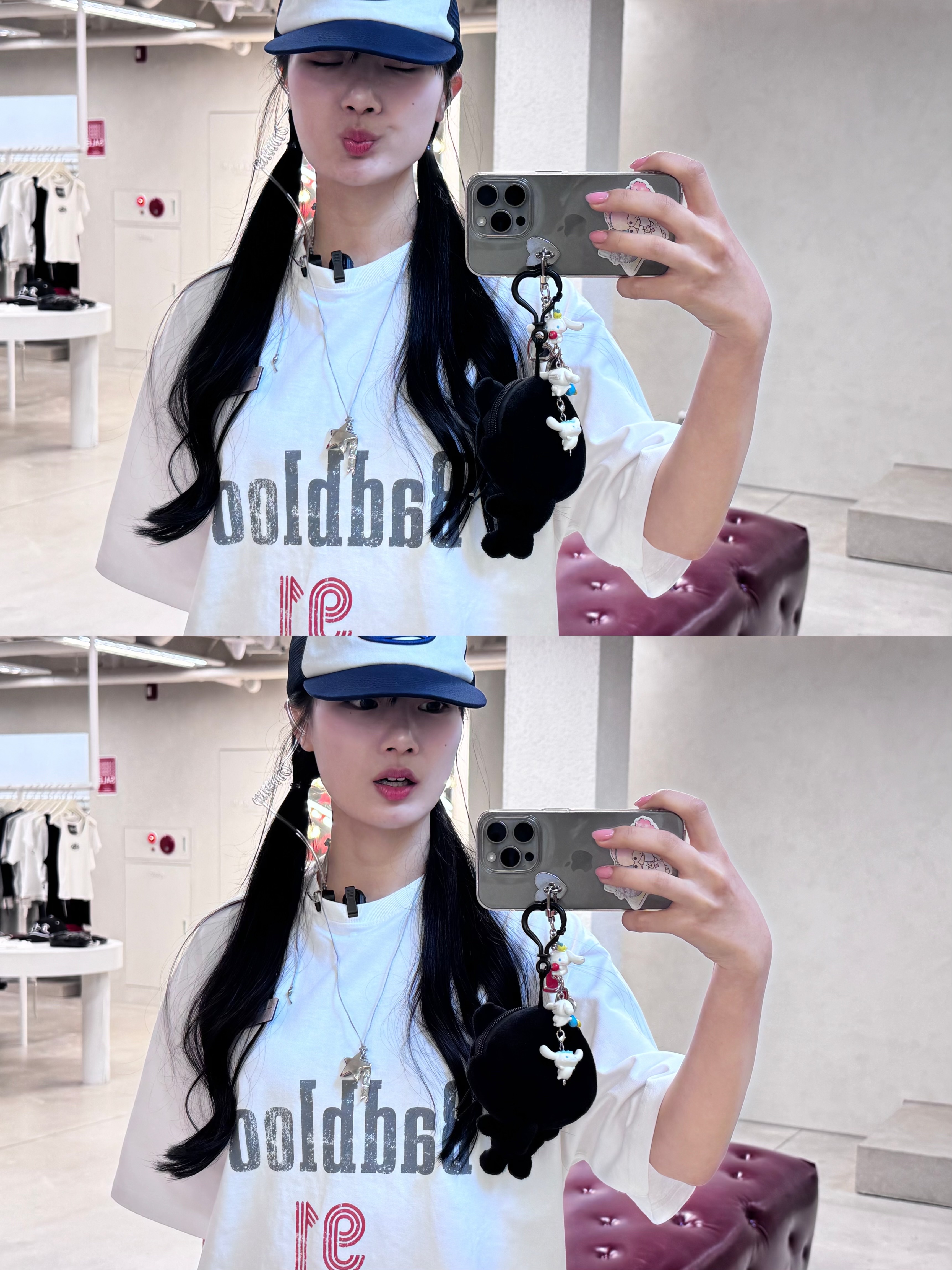 Hysteric Glamour Teddy Ball Chain Necklace Silver 착용 스타일 - 4