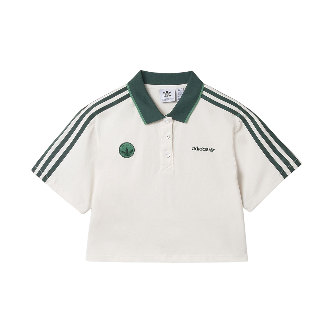 IX3555 (W) Adidas Loose Crop Polo Shirt Cloud White - KR Sizing