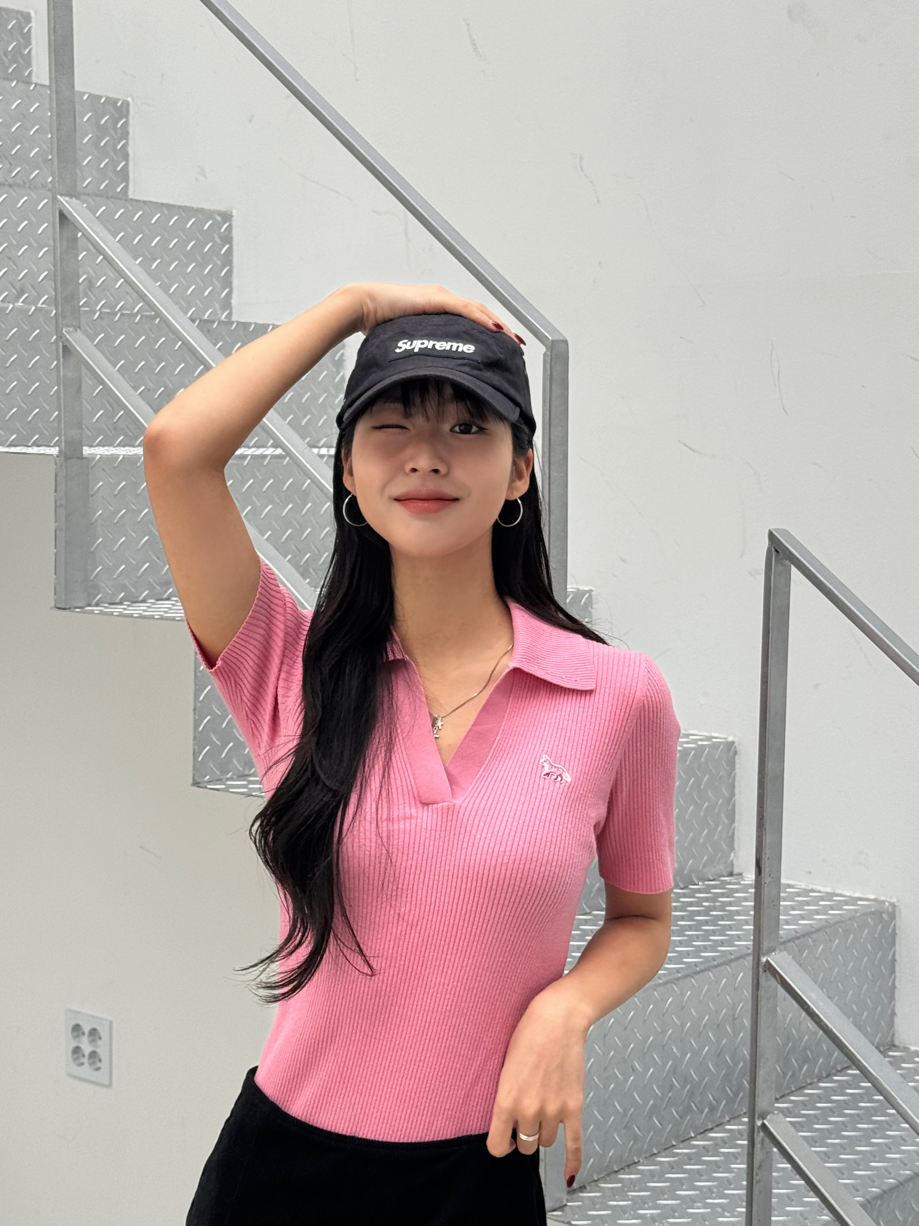 Supreme Military Camp Cap Black - 23SS 착용 스타일 - 2
