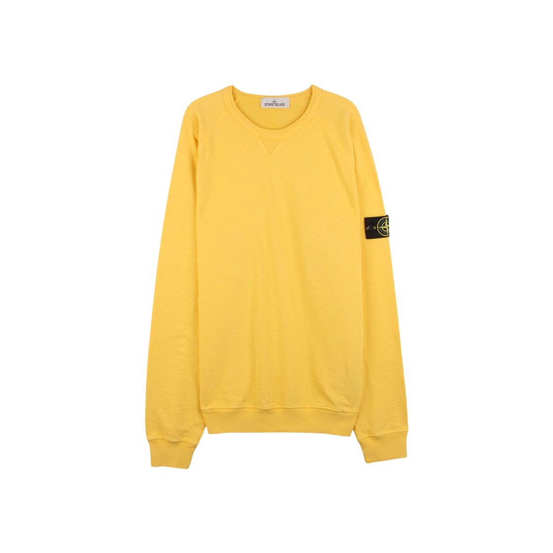 761566360-V0130 Stone Island 66360 Garment Dyed Malfile Fleece Crewneck Sweatshirt Yellow - 22SS
