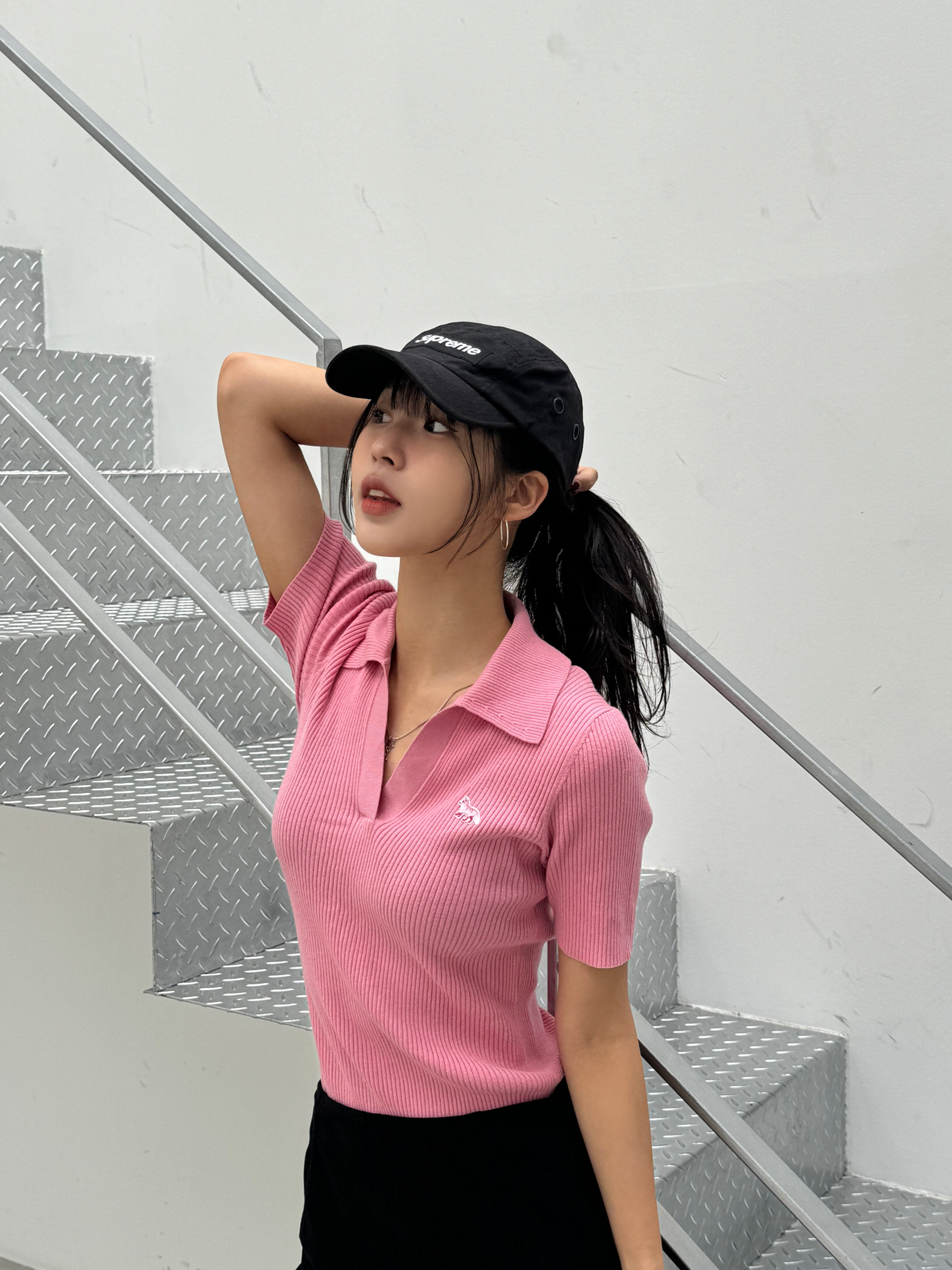 Supreme Military Camp Cap Black - 23SS 착용 스타일 - 1