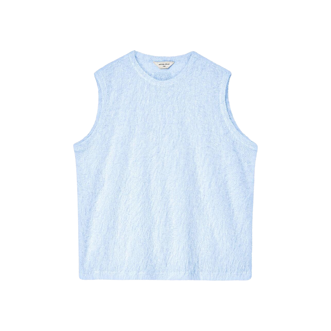 애프터 프레이 헤어리 슬리브리스 니팅 티셔츠 스카이 블루(After Pray Hairy Sleeveless Kniting T-Shirt Sky Blue)