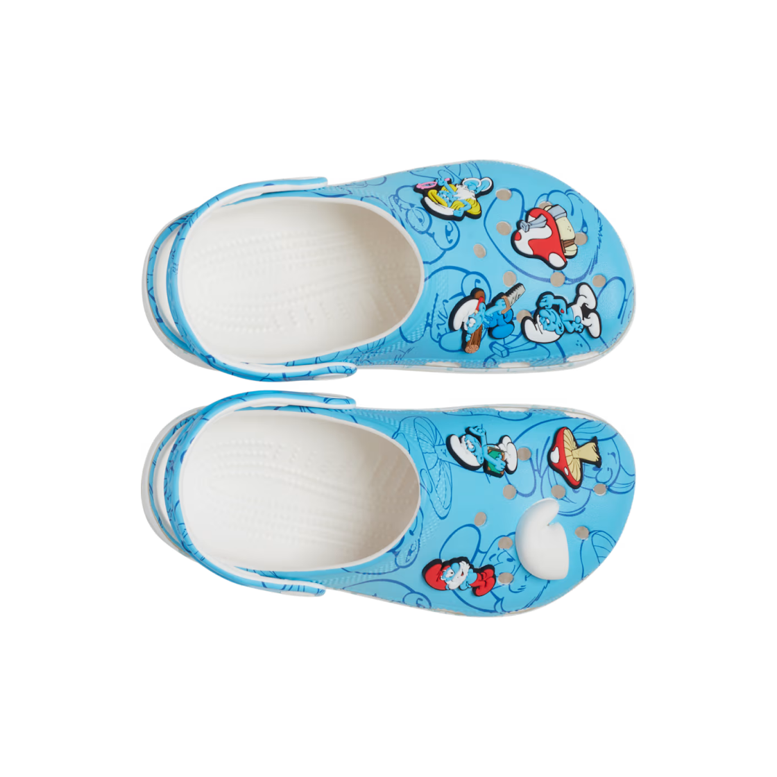(키즈) 크록스 x 스머프 클래식 클로그 멀티 블루((Kids) Crocs x Smurfs Classic Clog Multi Blue) - 2