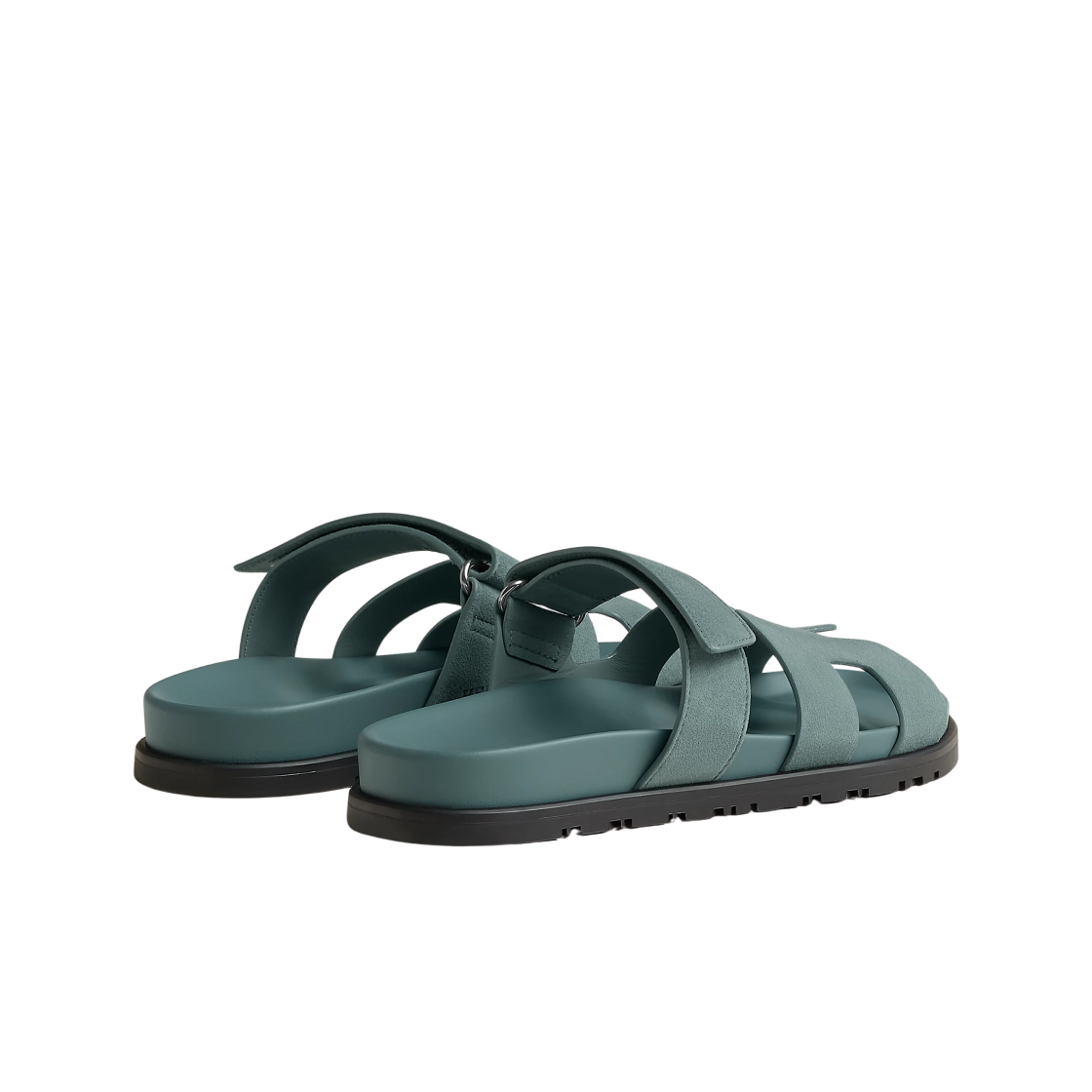 (W) 에르메스 시프레 샌들 스웨이드 고트스킨 & 블루 또네르((W) Hermes Chypre Sandal Suede Goatskin & Bleu Tonnerre) - 3