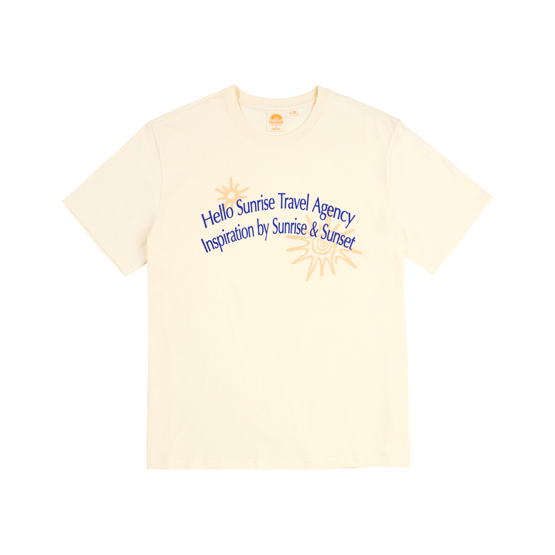 헬로선라이즈 HS 트래블 에이전시 아치 로고 티셔츠 크림(Hello Sunrise HS Travel Agency Arch Logo Tee Cream)