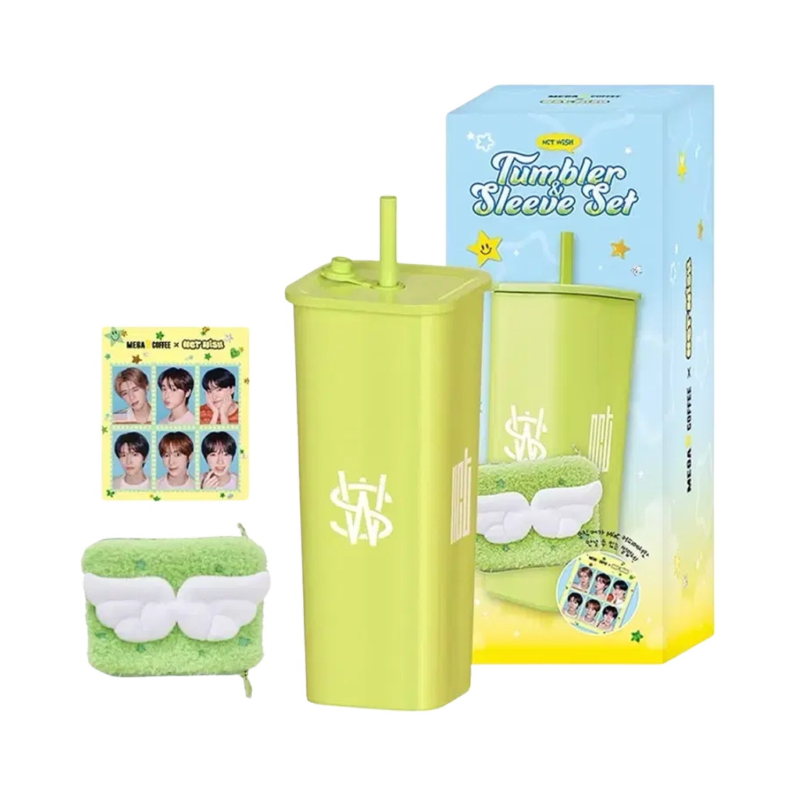 메가커피 x 엔시티 위시 믐뭔 텀블러 & 슬리브 세트(Mega Coffee x NCT Wish Meummwon Tumbler & Sleeve Set)