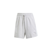 (W) Adidas Essentials 3-Stripes Cotton Shorts Light Grey Heather White - KR Sizing